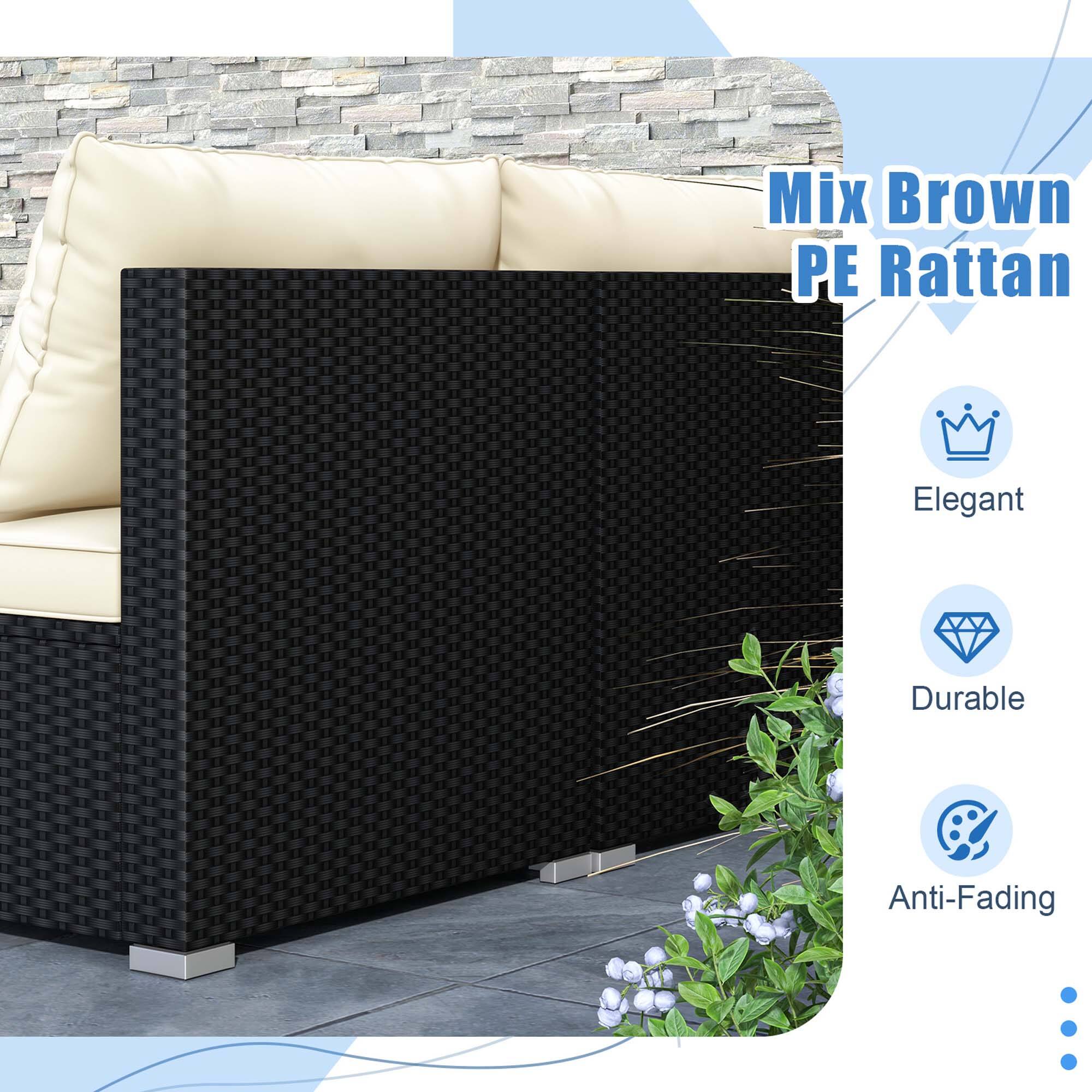Mix Brown PE Rattan, Elegant, Durable, Anti-Fading