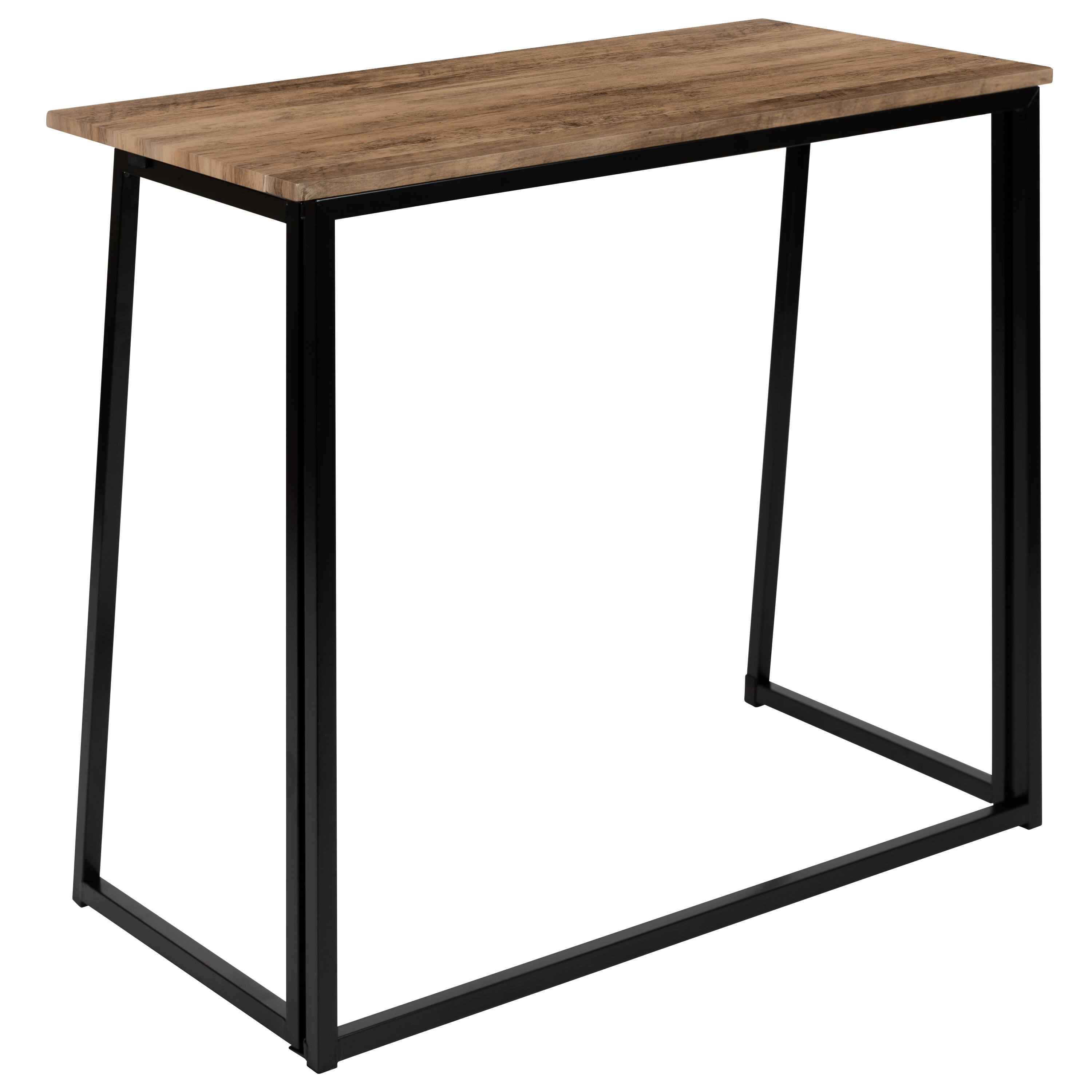 Alt View 9. Emma + Oliver - Small Home Office Folding Computer Desk - Laptop Desk - Rustic.