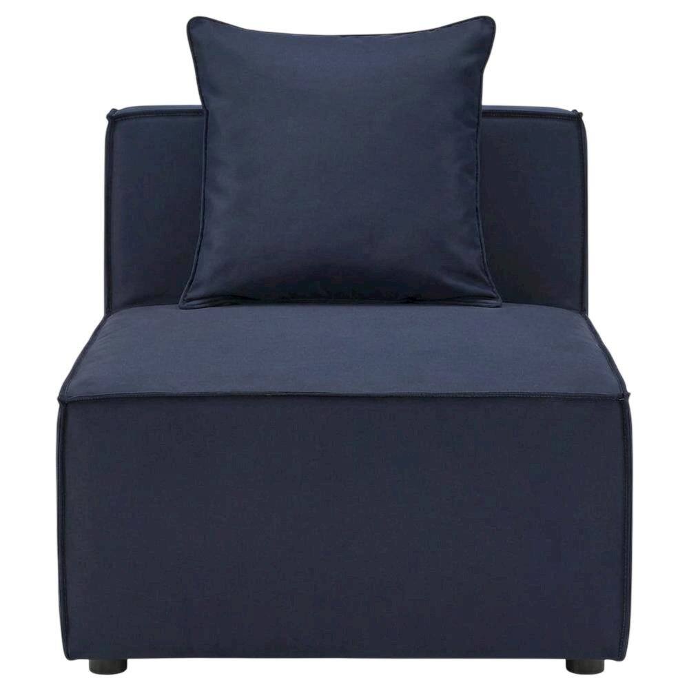 Back. Outdoor Escape - Outdoor Patio Upholstered Armchair in Neutral Color for Comfortable Seating - Blue.