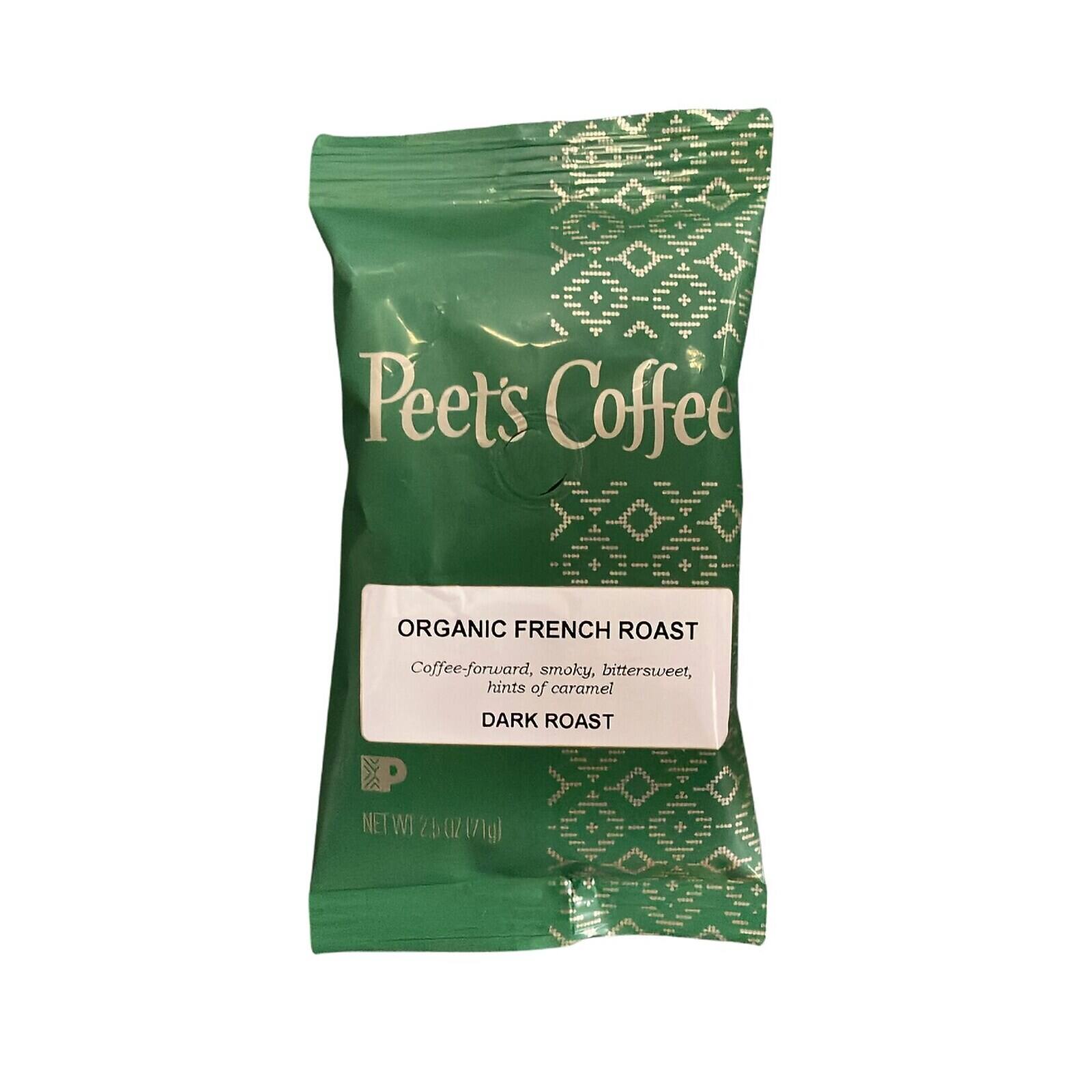 Peet's Coffee - French Roast Organic Coffee, 2.5 oz, 18/Box (PCE02516/PCEFRN)