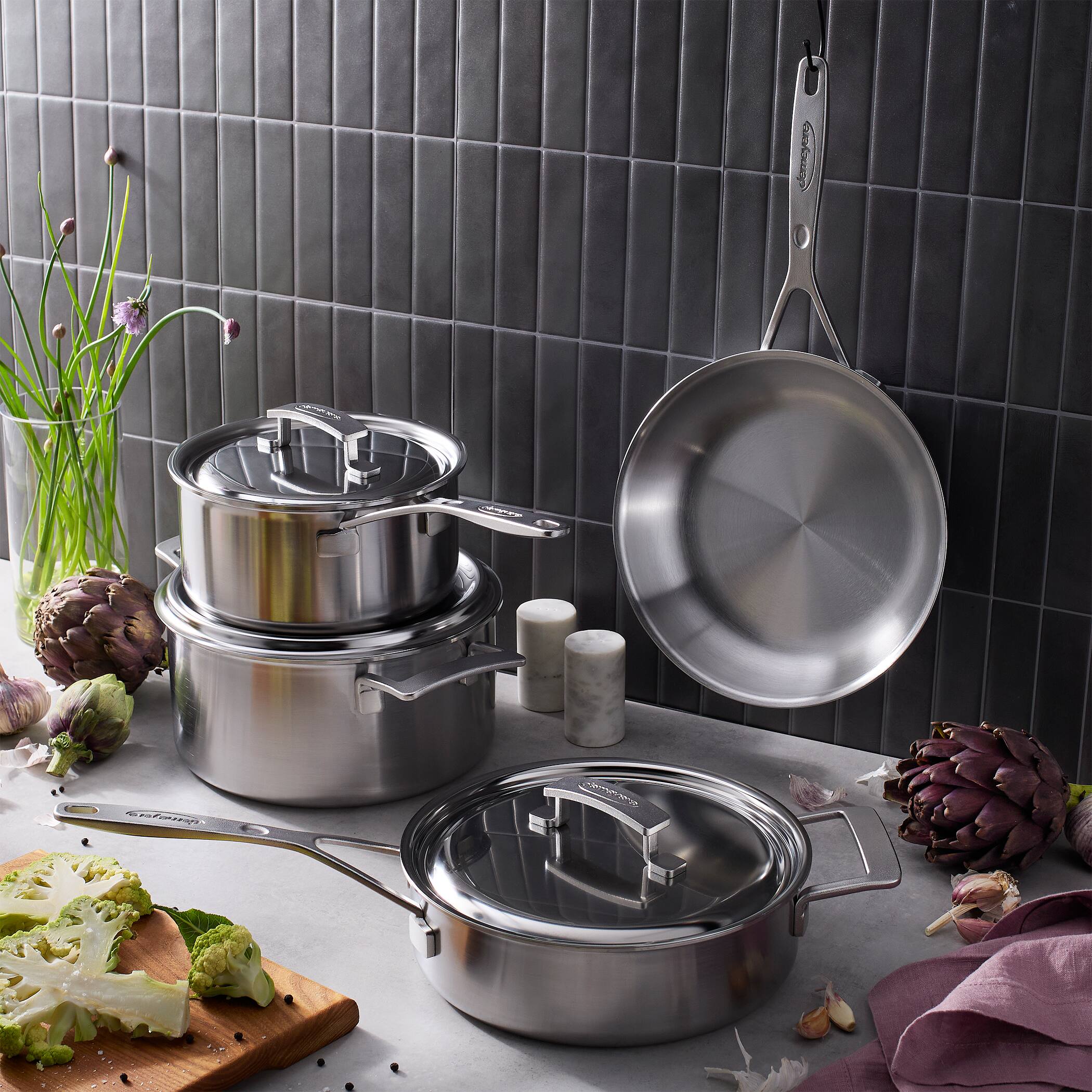 Alt View 1. Demeyere - Demeyere Industry 5, 7 pc Cookware Set, 5 Ply Made in Belgium - Stainless Steel.