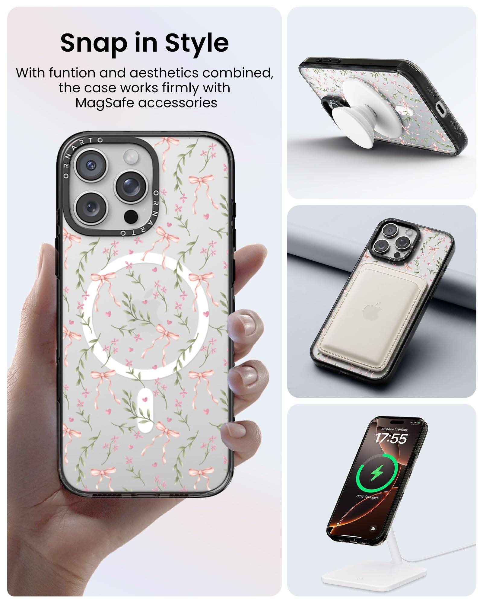 Snap in Style

With function and aesthetics combined, the case works firmly with MagSafe accessories.