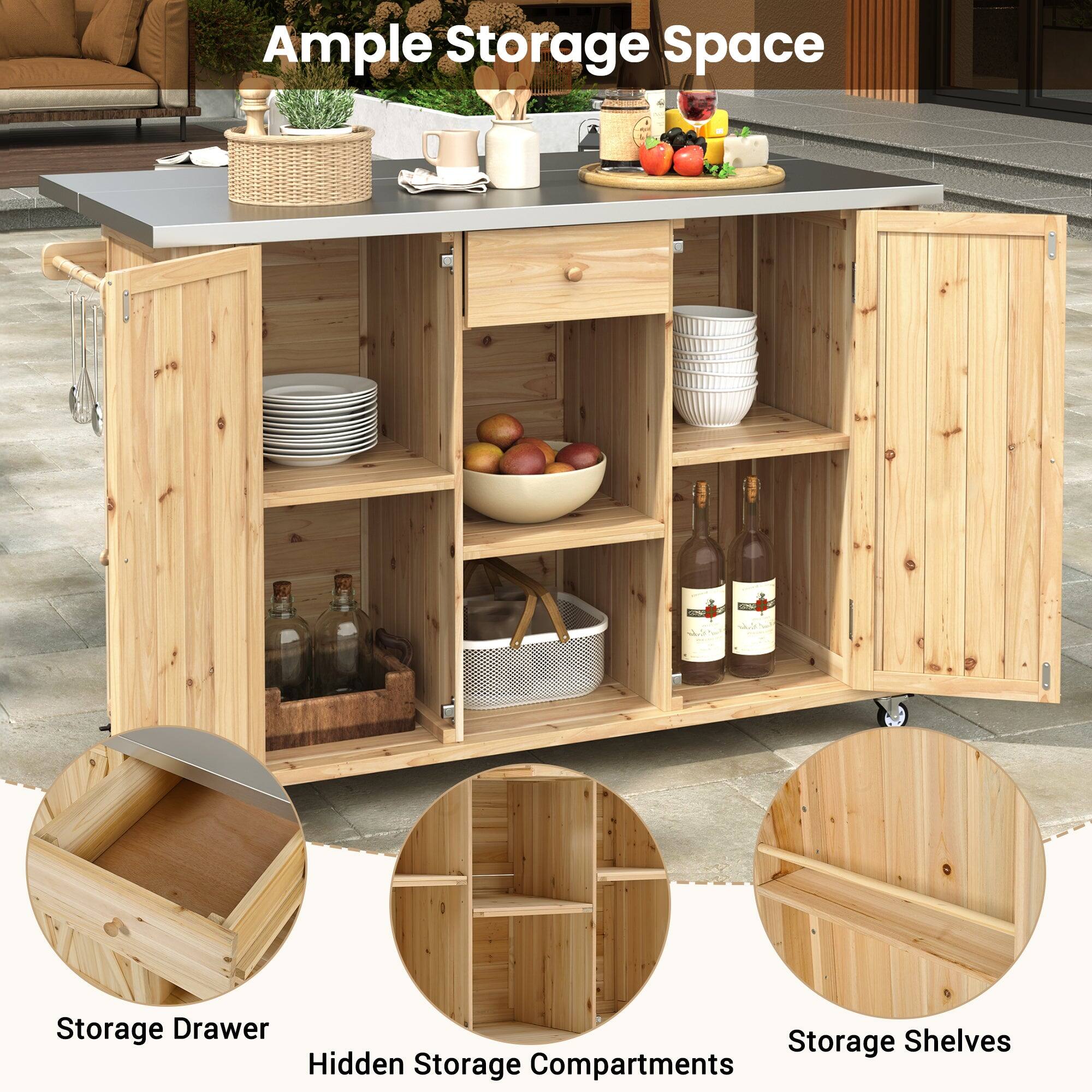 Ample Storage Space  
- Storage Drawer  
- Storage Shelves  
- Hidden Storage Compartments