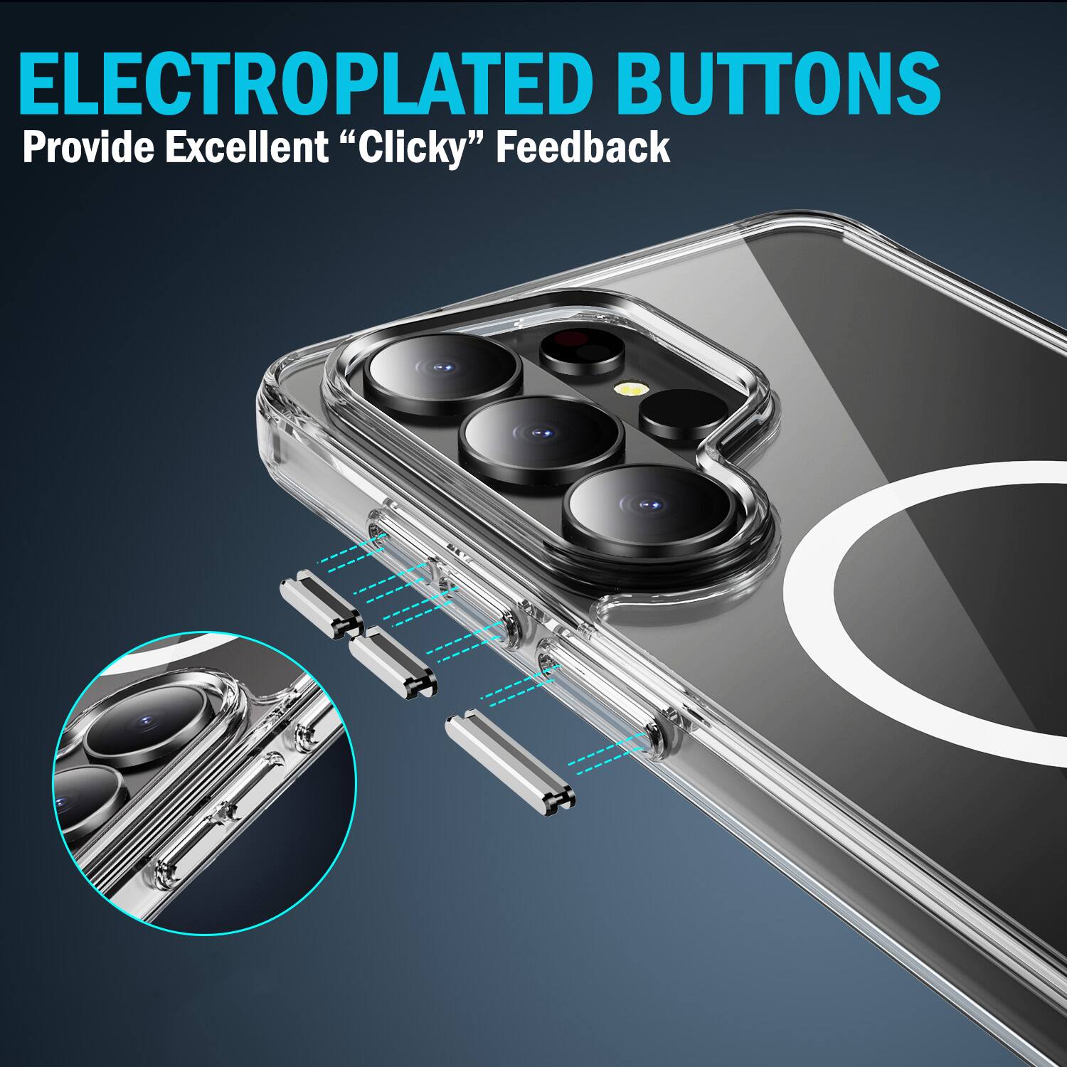 ELECTROPLATED BUTTONS  
Provide Excellent "Clicky" Feedback