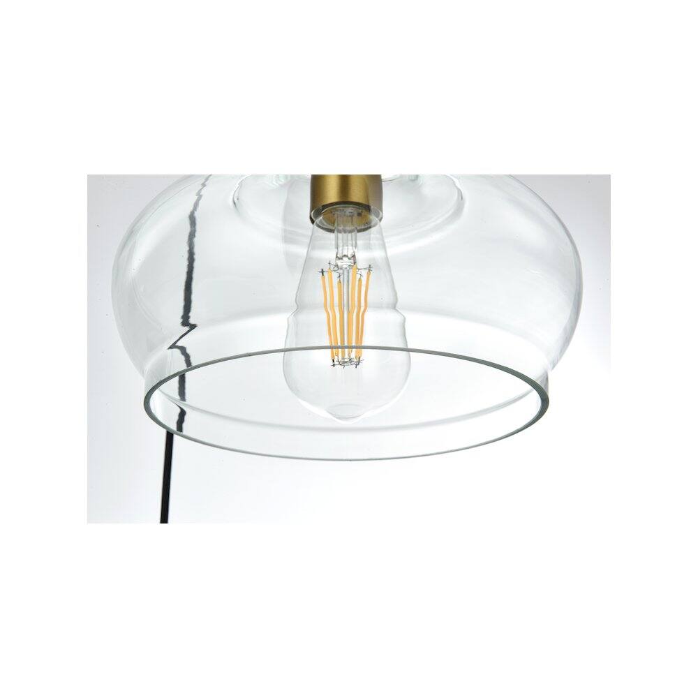Alt View 5. Living District - Destry 18.5 Inch Pendant Clear Shade in Satin Gold - Satin Gold And Clear.