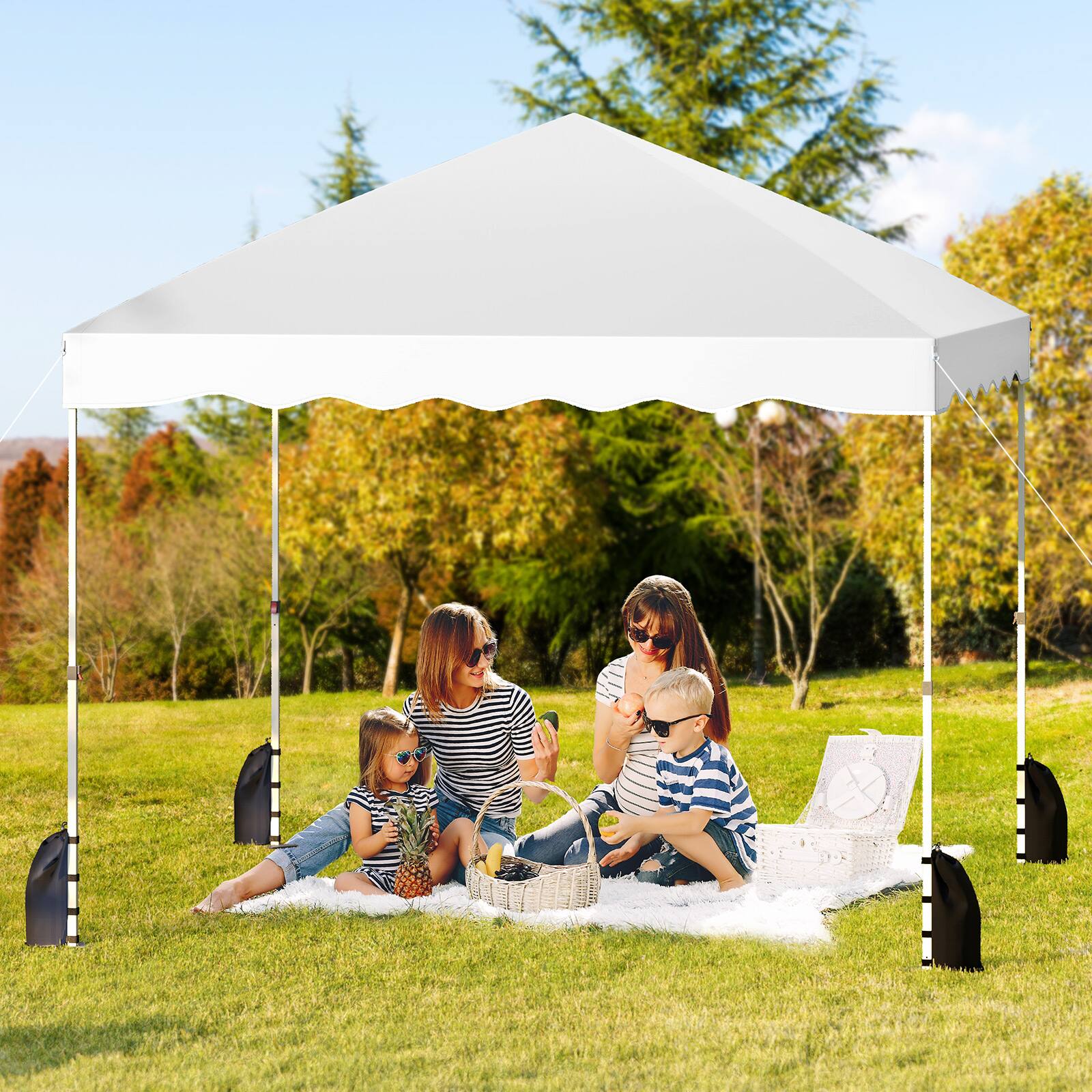 Alt View 1. Gymax - Gymax 10 X 10 FT Pop up Canopy Tent Portable Foldable Patio Shelter w/ Wheeled Bag White - White.
