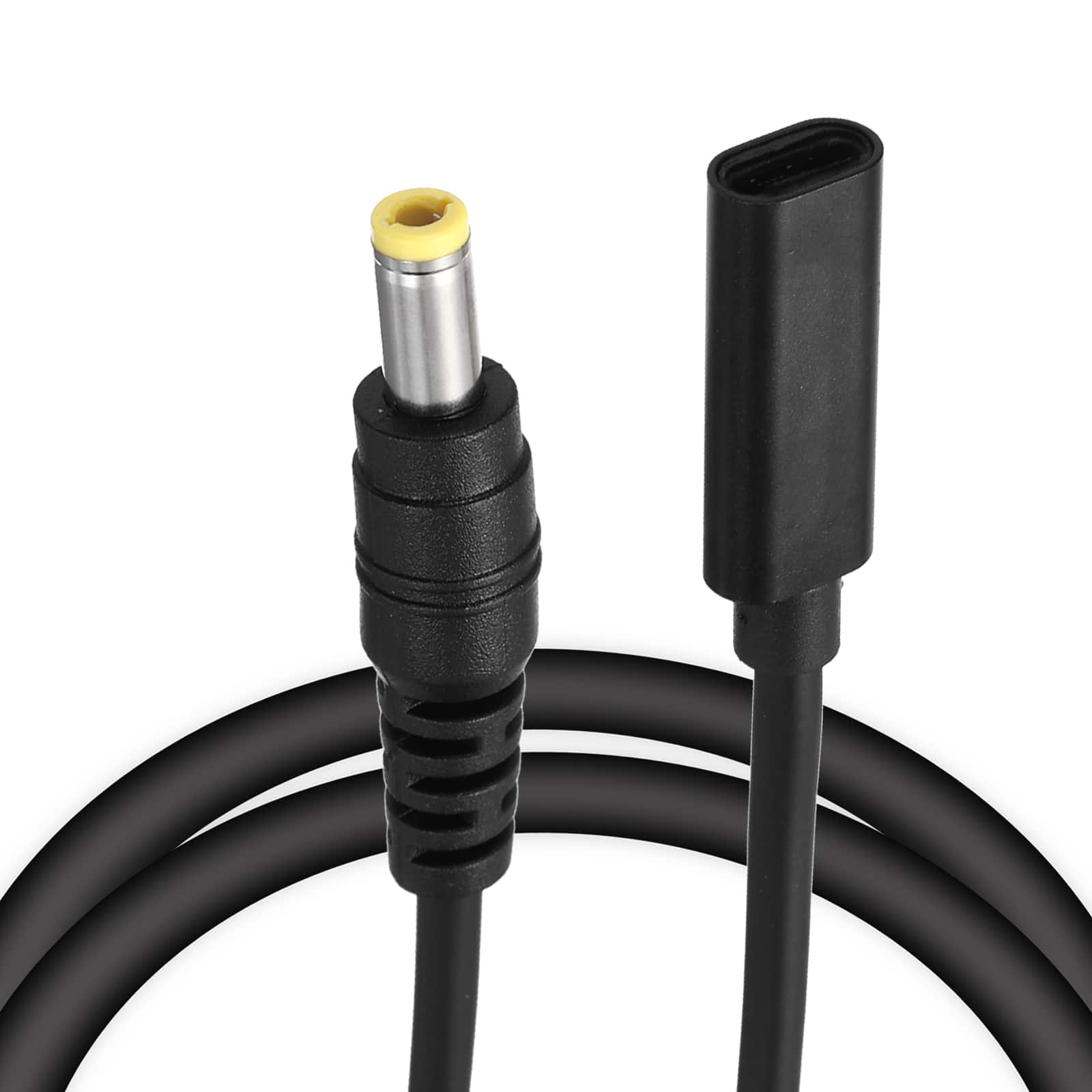 Unique Bargains - 0.5FT USB C to DC 5.5x2.5mm PD Charging Cable, 18-20V/3.25A 65W, for Router, Camera, TV Box, Desk Lamp - Black