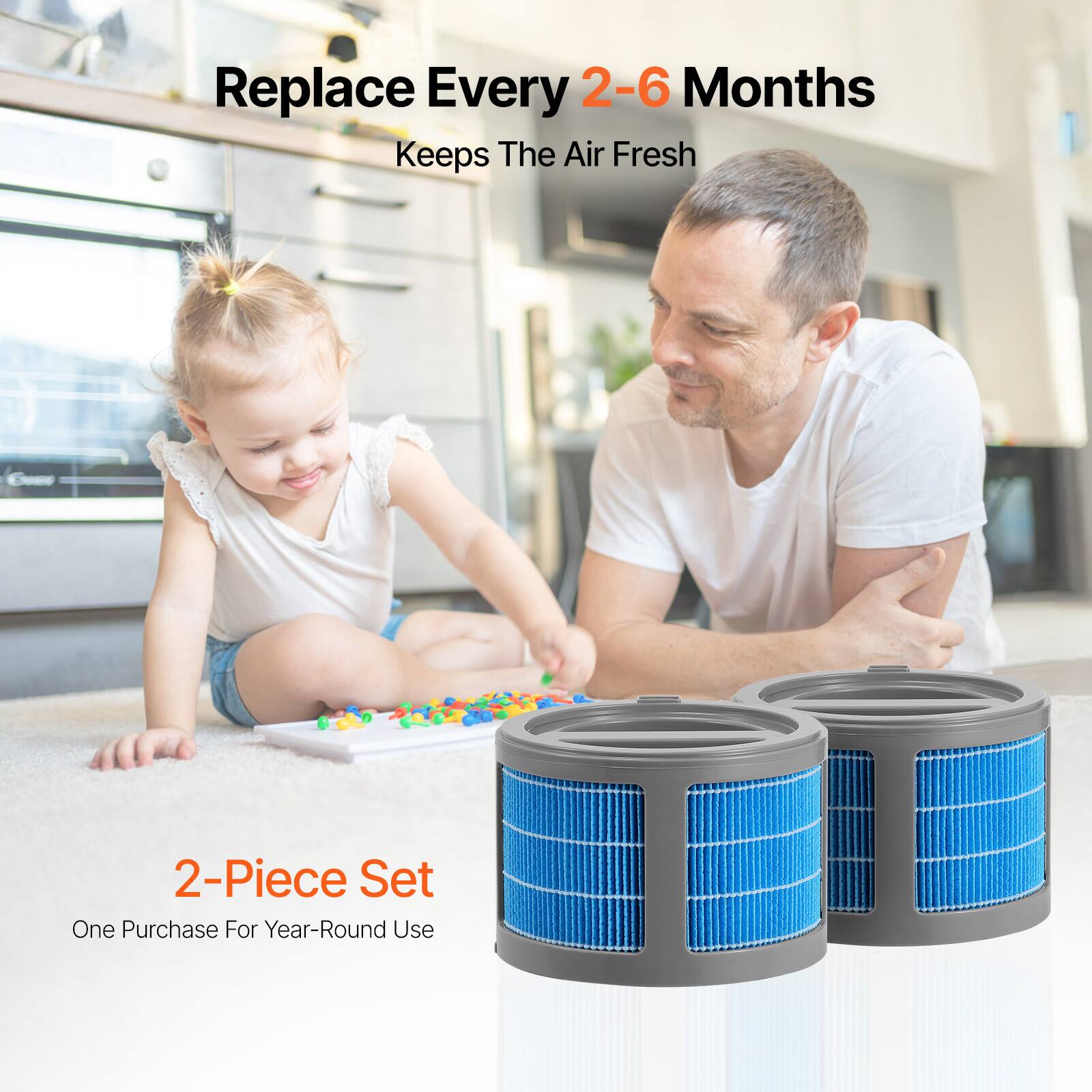 Replace Every 2-6 Months  
Keeps The Air Fresh  

2-Piece Set  
One Purchase For Year-Round Use