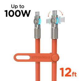 HyperGear - Chunky 180 USB-C to USB-C Cable 12ft - Orange