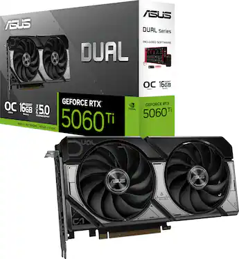 ASUS DUAL NVIDIA GeForce RTX 5060 Ti OC Edition 16GB GDDR7 PCI ASUS DUAL NVIDIA GeForce RTX 5060 Ti OC Edition 16GB GDDR7 PCI