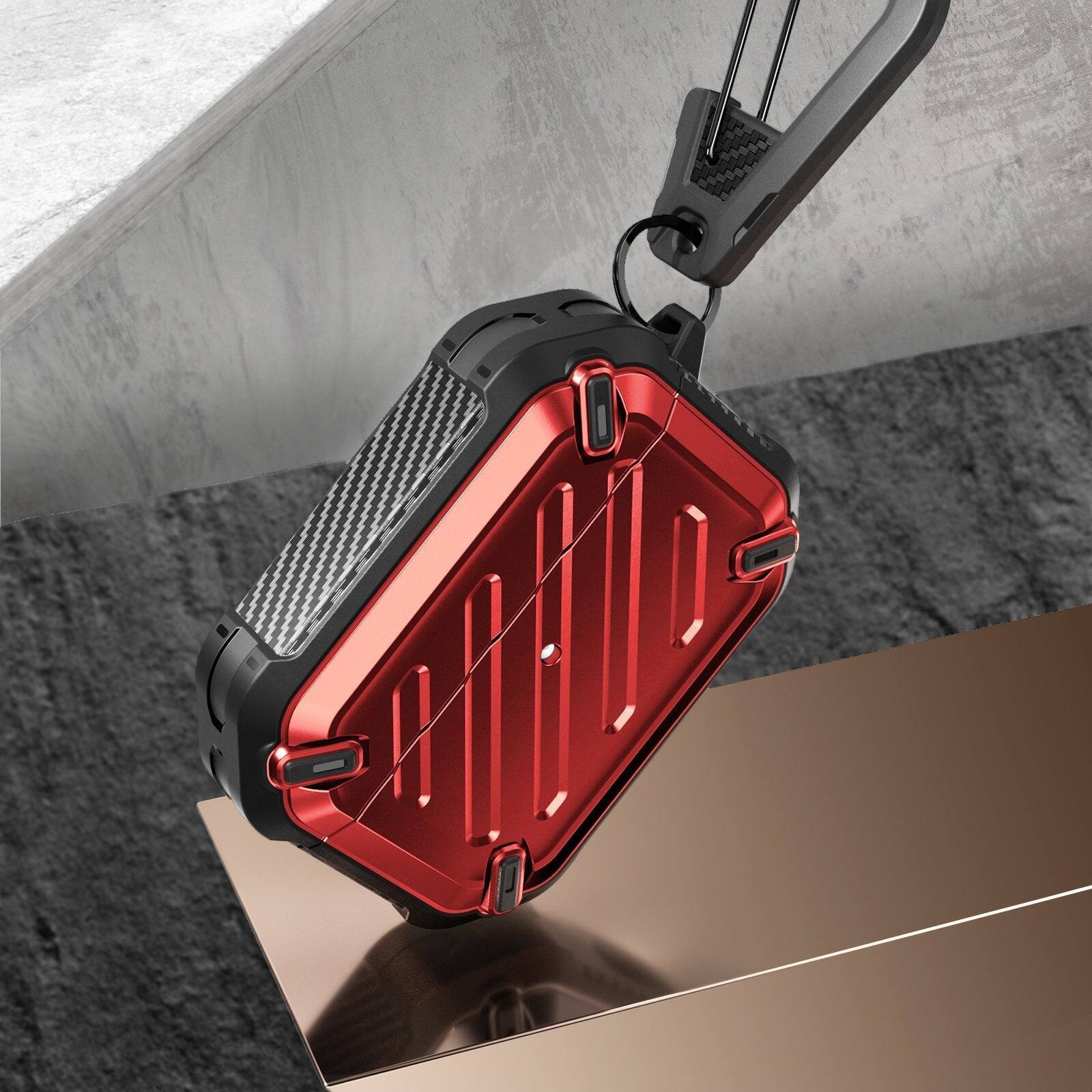 Back. SUPCASE - Apple AirPods Pro 1 & 2 Unicorn Beetle PRO Rugged Case Waterproof Case - Metallic Red.