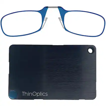 Front. ThinOptics - ThinOptics Readers with Wallet - 1.00 - Blue Frame, Black Wallet - Blue/Black.