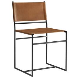 Thatcher Leather and Metal Dining Chair by Modway - Brown