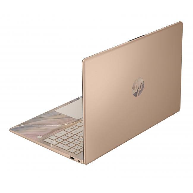 Alt View 3. HP - HP 15.6" HD AI Laptop with Copilot Intel N100 4GB RAM 128GB UFS Chai Latte + HP Wireless Mouse + 1 Year Microsoft 365 - Chai Latte.