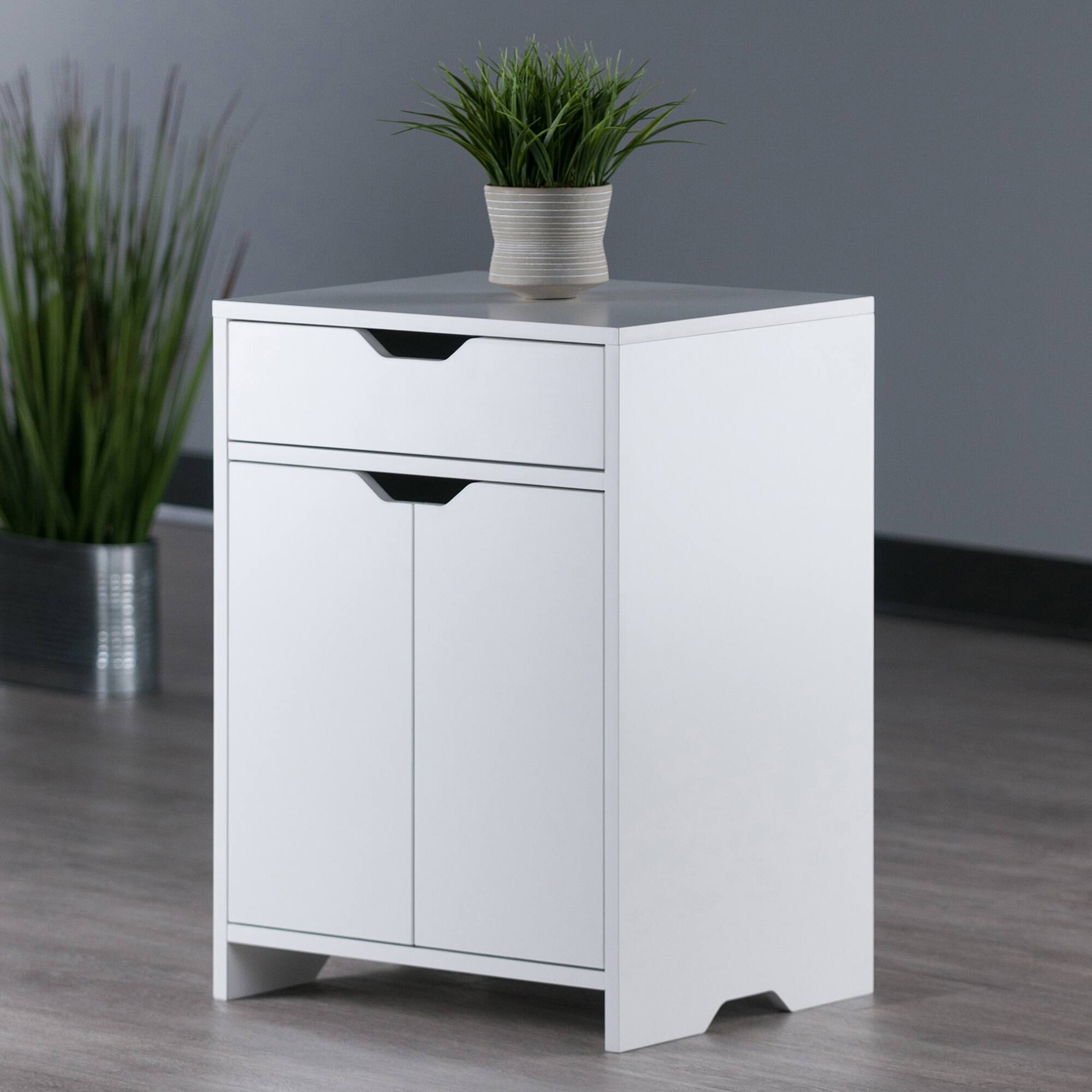 Alt View 8. Winsome Wood - Nova 1-Drawer Storage Cabinet - White.