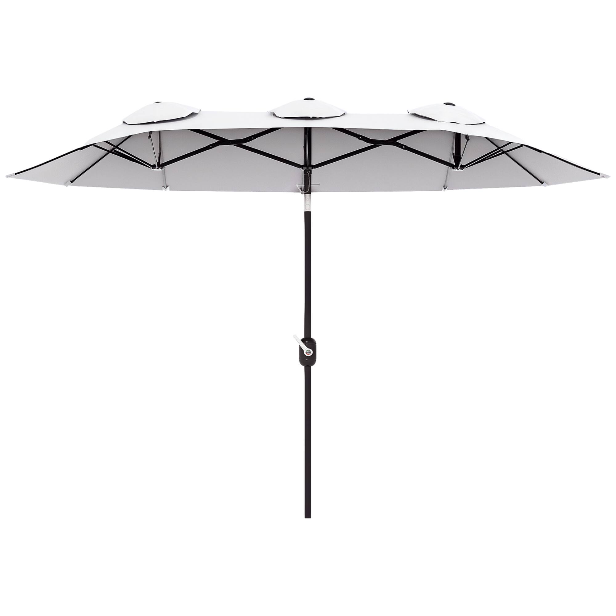 Outsunny - Double Sided Patio Umbrella, 9.5' Large Outdoor Market Umbrella with Push Button Tilt and Crank, 3 Air Vents - Cream price history on PriceWatchPro