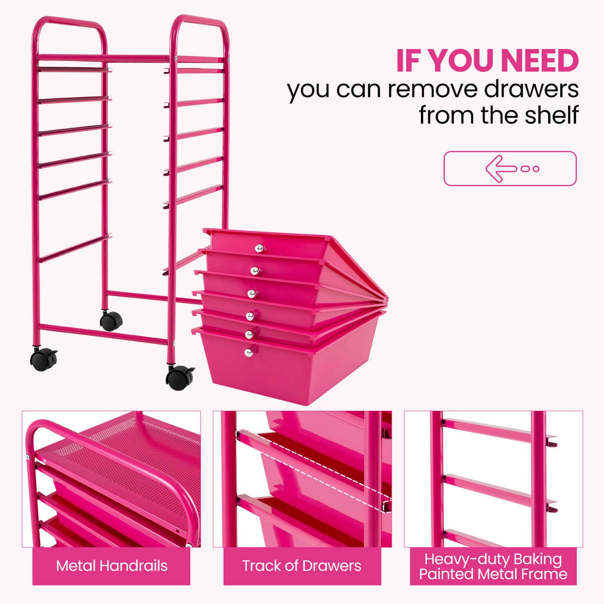 IF YOU NEED you can remove drawers from the shelf, Metal Handrails, Track of Drawers, Heavy-duty Baking Painted Metal Frame