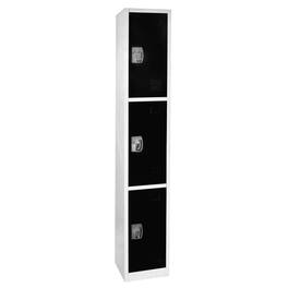 AdirOffice - Storage Locker 629-Series 72" H 3-Tier Steel Compartment Key Lock Locker with Key Lock - Black