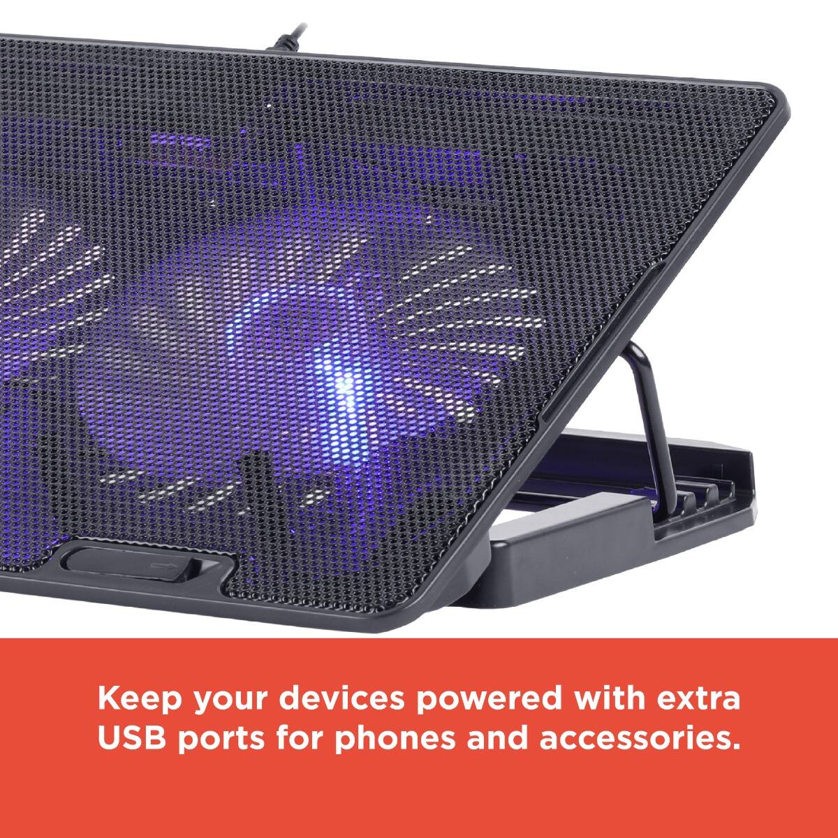 Keep your devices powered with extra USB ports for phones and accessories.