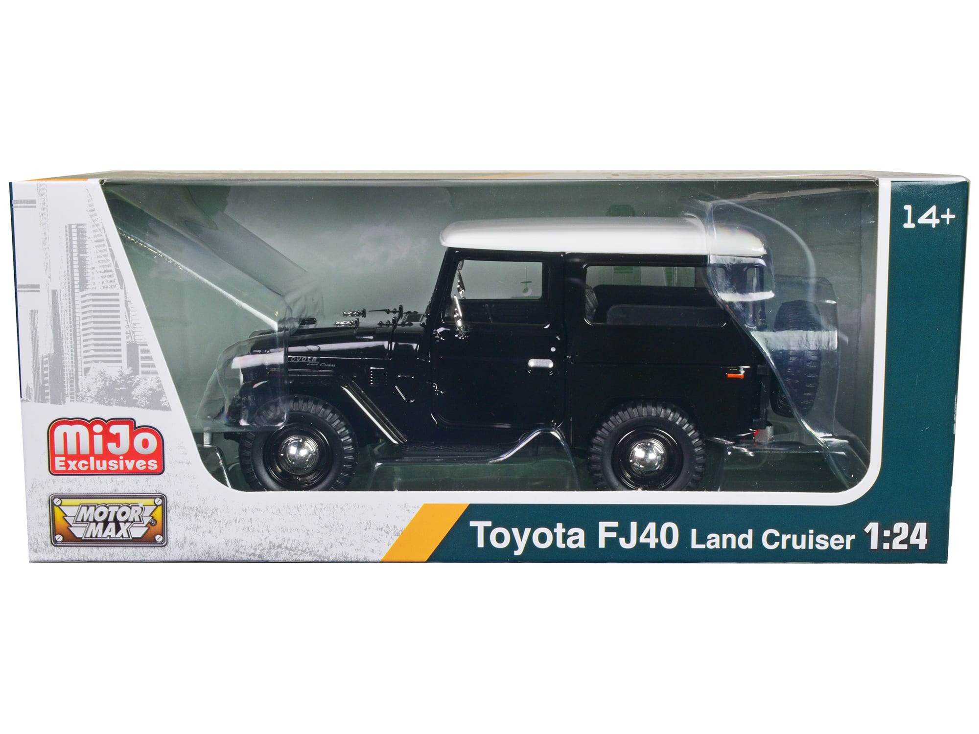 Toyota FJ40 Land Cruiser Black with White Top 1/24 Diecast Model Car by Motormax price history on PriceWatchPro