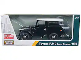 Toyota FJ40 Land Cruiser Top 1/24 Diecast Model Car by Motormax - Black With White