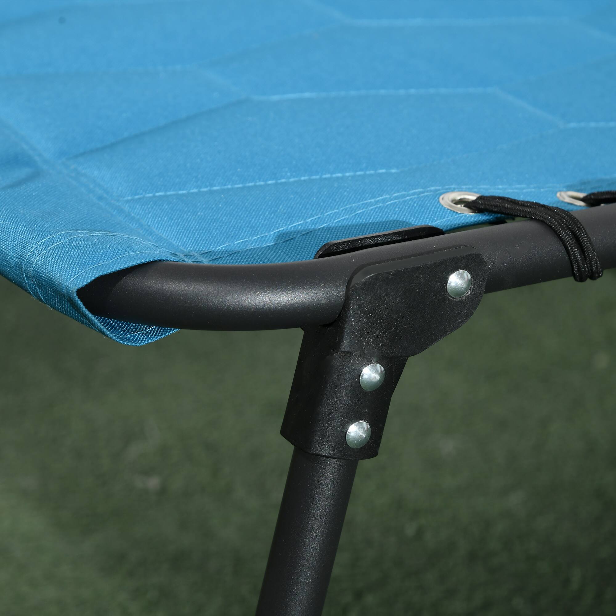 Alt View 8. Outsunny - Folding Chaise Lounge Set of 2 with 5-level Reclining Back, Outdoor Lounge Tanning Chair with Padded Seat - Sky Blue.