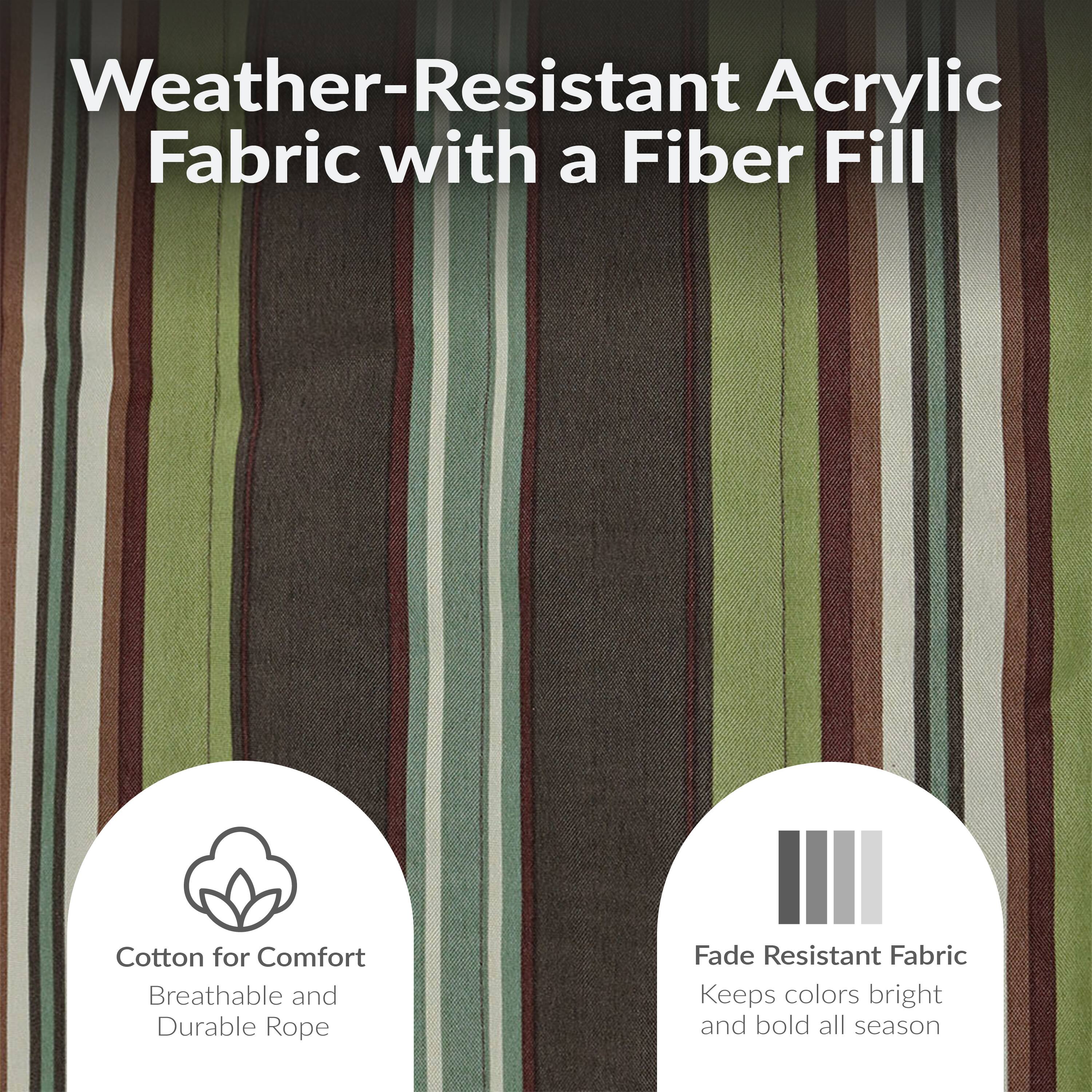Weather-Resistant Acrylic Fabric with a Fiber Fill

Cotton for Comfort
Breathable and Durable Rope

Fade Resistant Fabric
Keeps colors bright and bold all season