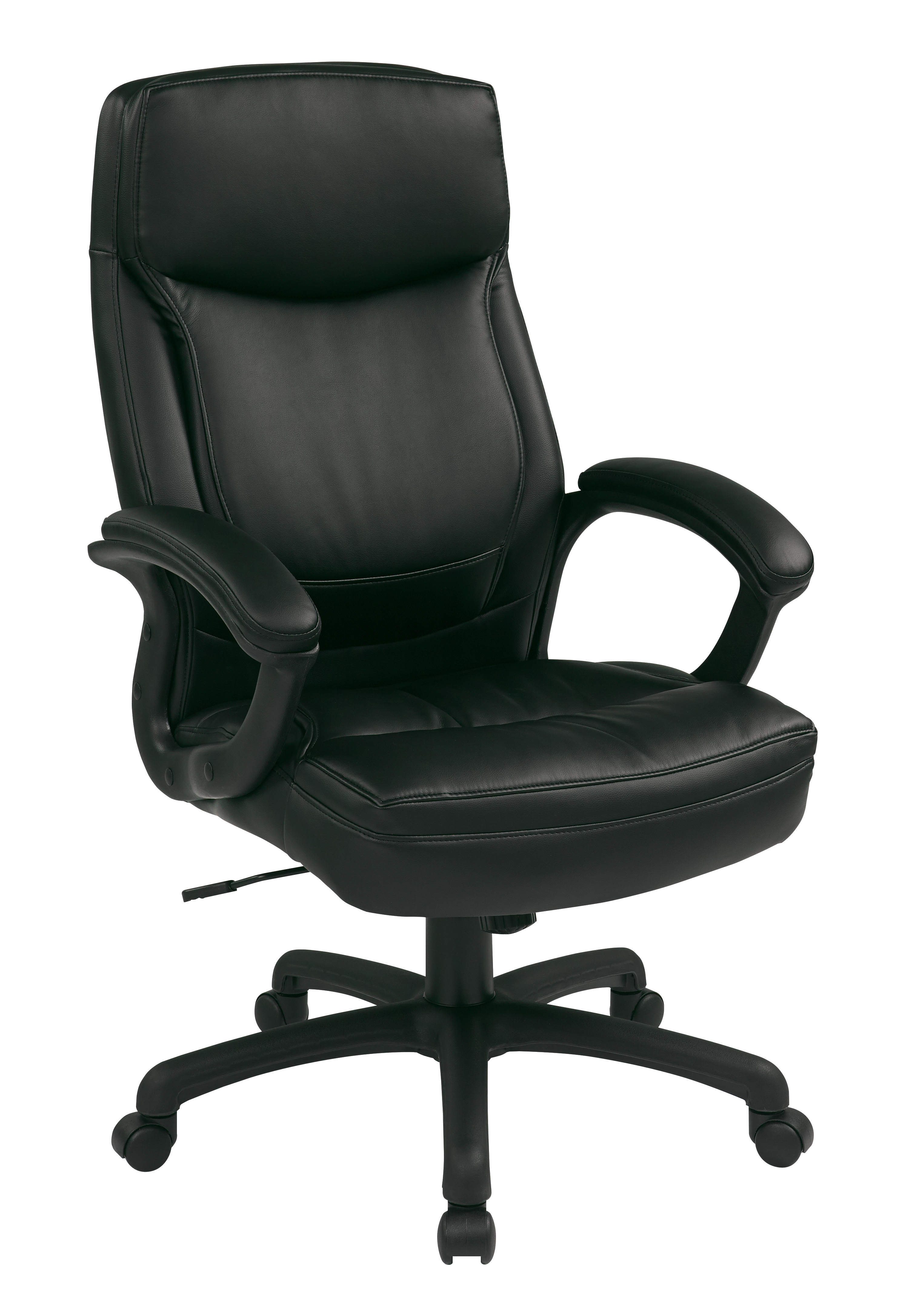 Angle View: Office Star Products - High-Back Eco Leather Executive Chair - Black
