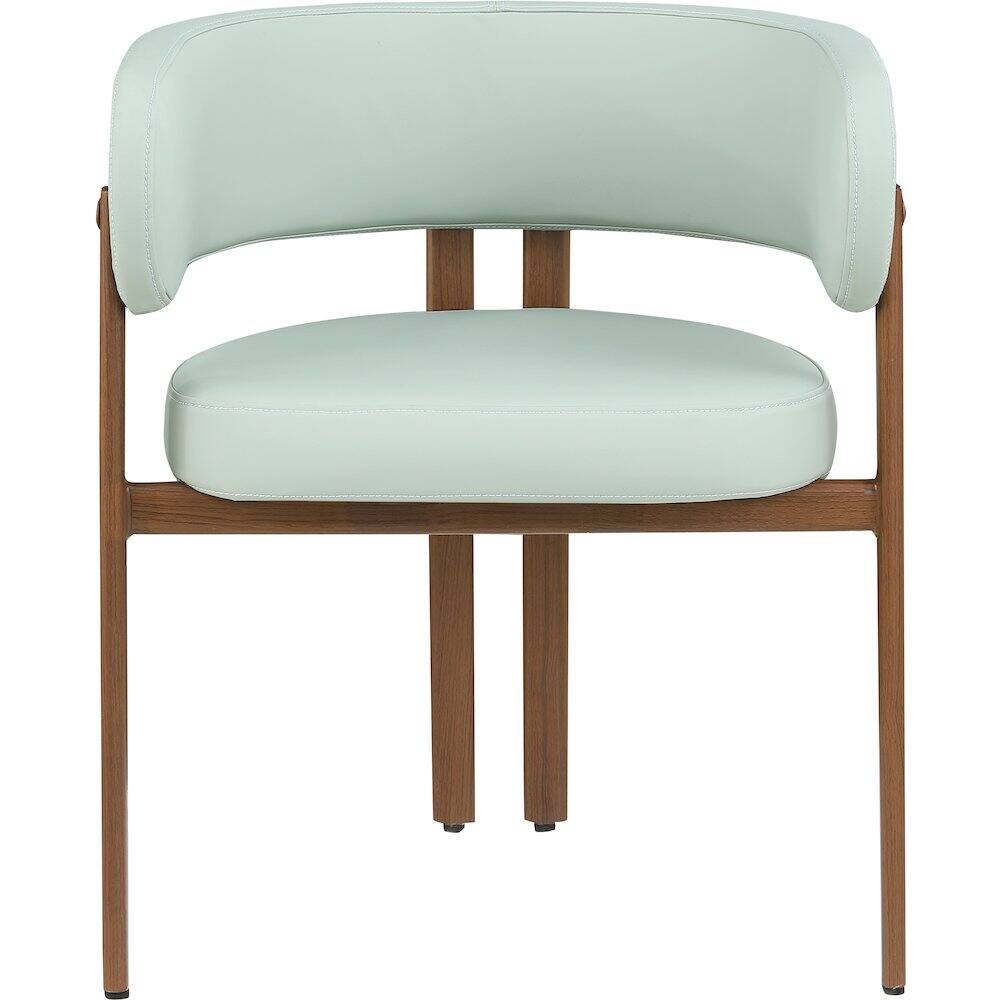 Alt View 2. Meridian Furniture - Gideon Mint Green Vegan Leather Dining Chair, Set of 2 - Green.