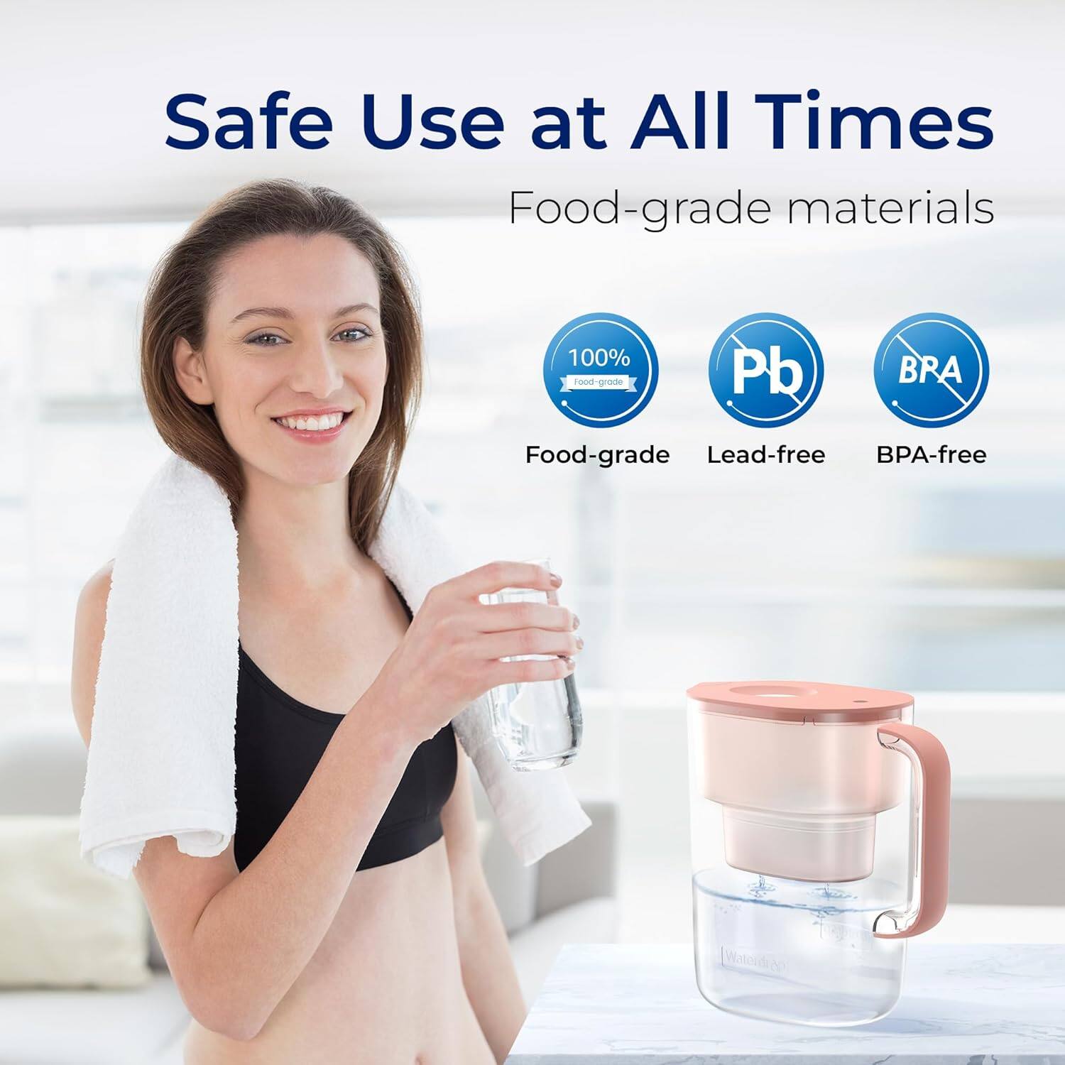 Safe Use at All Times  
Food-grade materials  
100% Food-grade  
Lead-free  
BPA-free