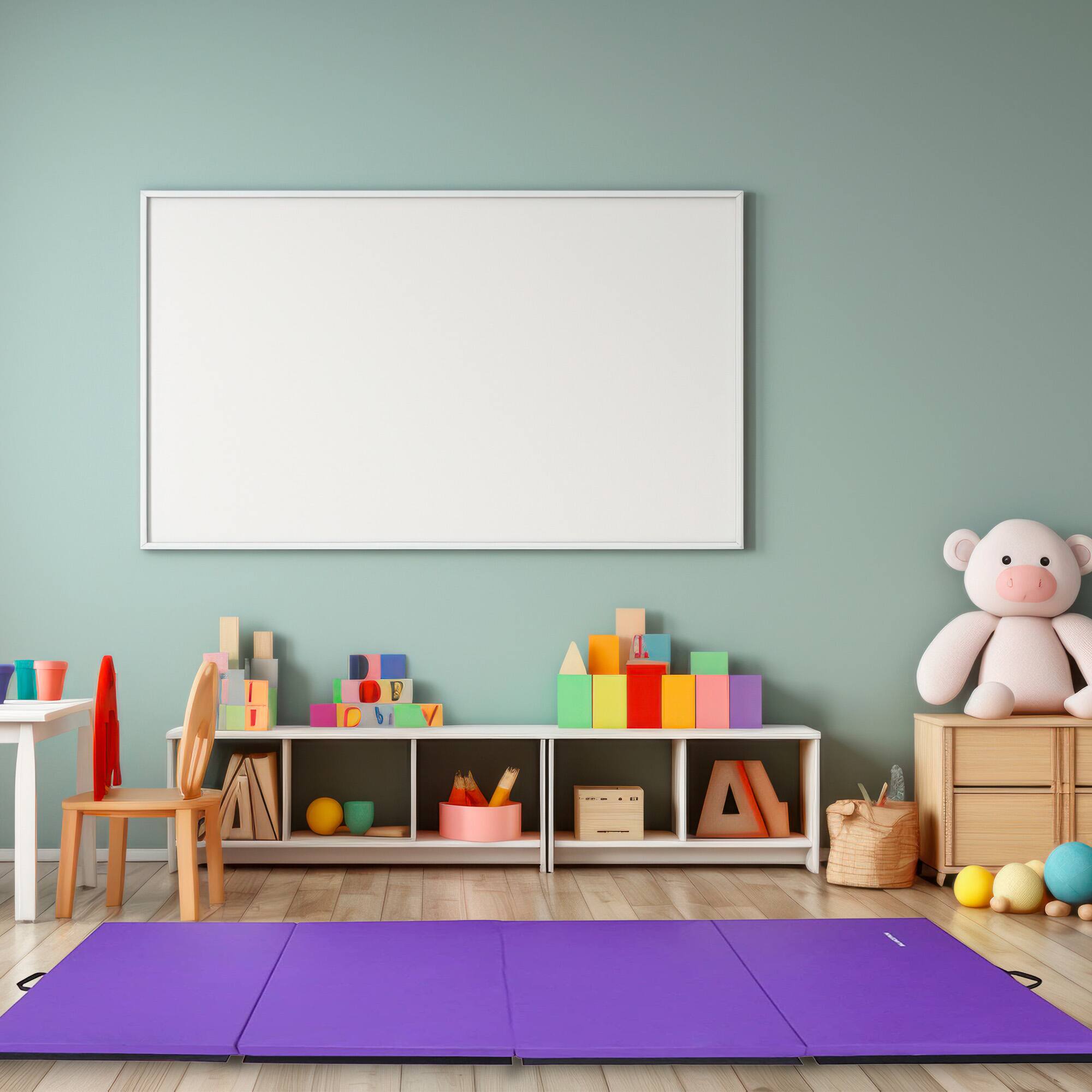 Alt View 5. BalanceFrom Fitness - BalanceFrom Fitness GoGym 120x48in All Purpose Folding Gymnastics Mat, Purple - Purple.