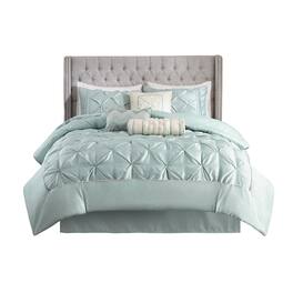 Gracie Mills - Shelby 7-Piece Padded Comforter Set - Seafoam