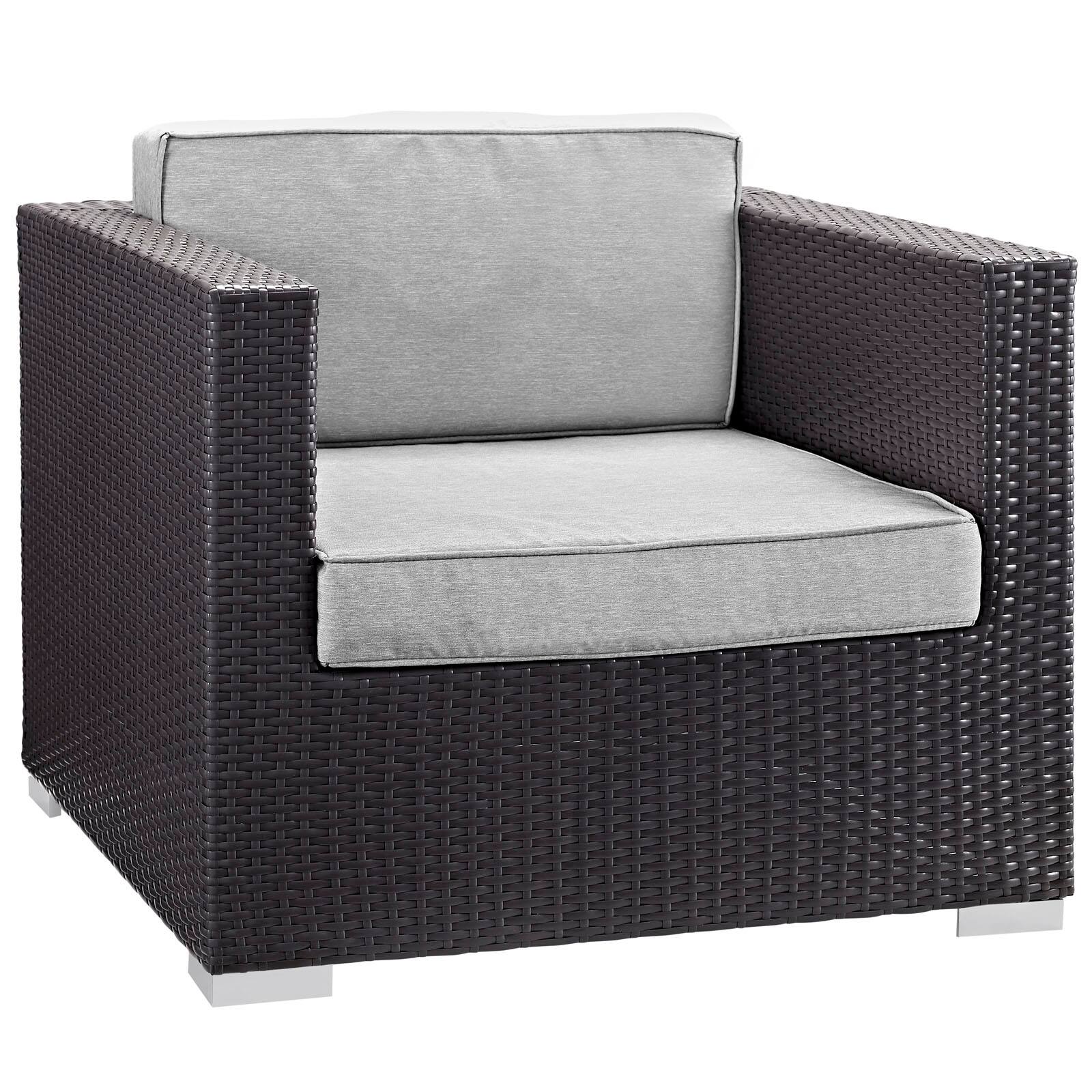 Gather Outdoor Patio Armchair by Modway - Espresso Gray