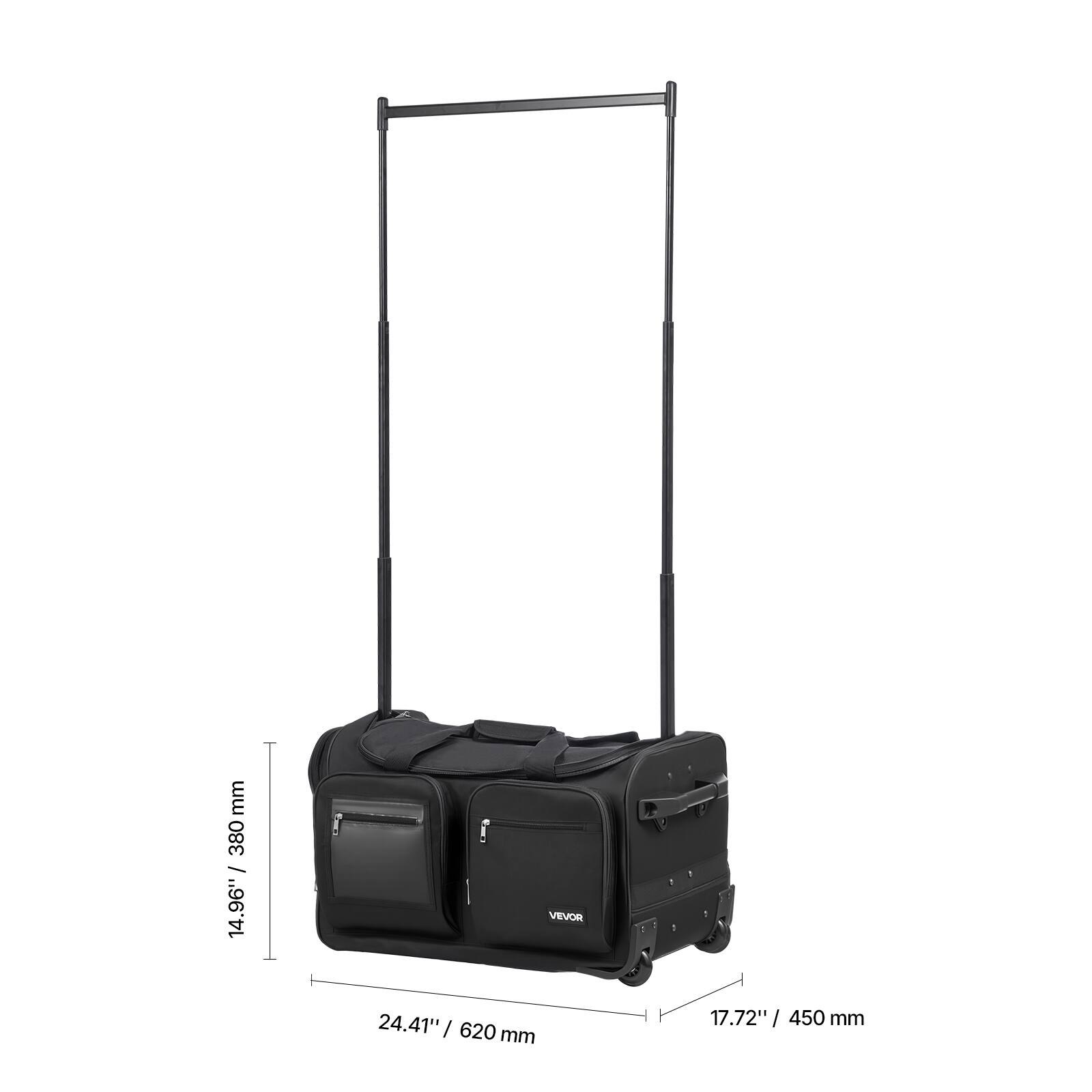 - Height: 14.96" / 380 mm
- Width: 24.41" / 620 mm
- Depth: 17.72" / 450 mm