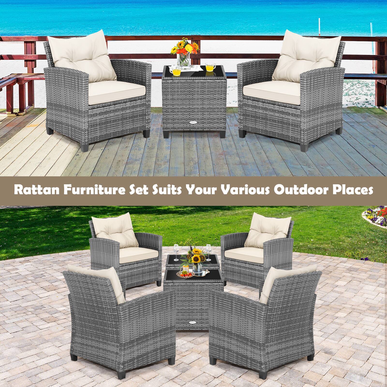 Rattan Furniture Set Suits Your Various Outdoor Places