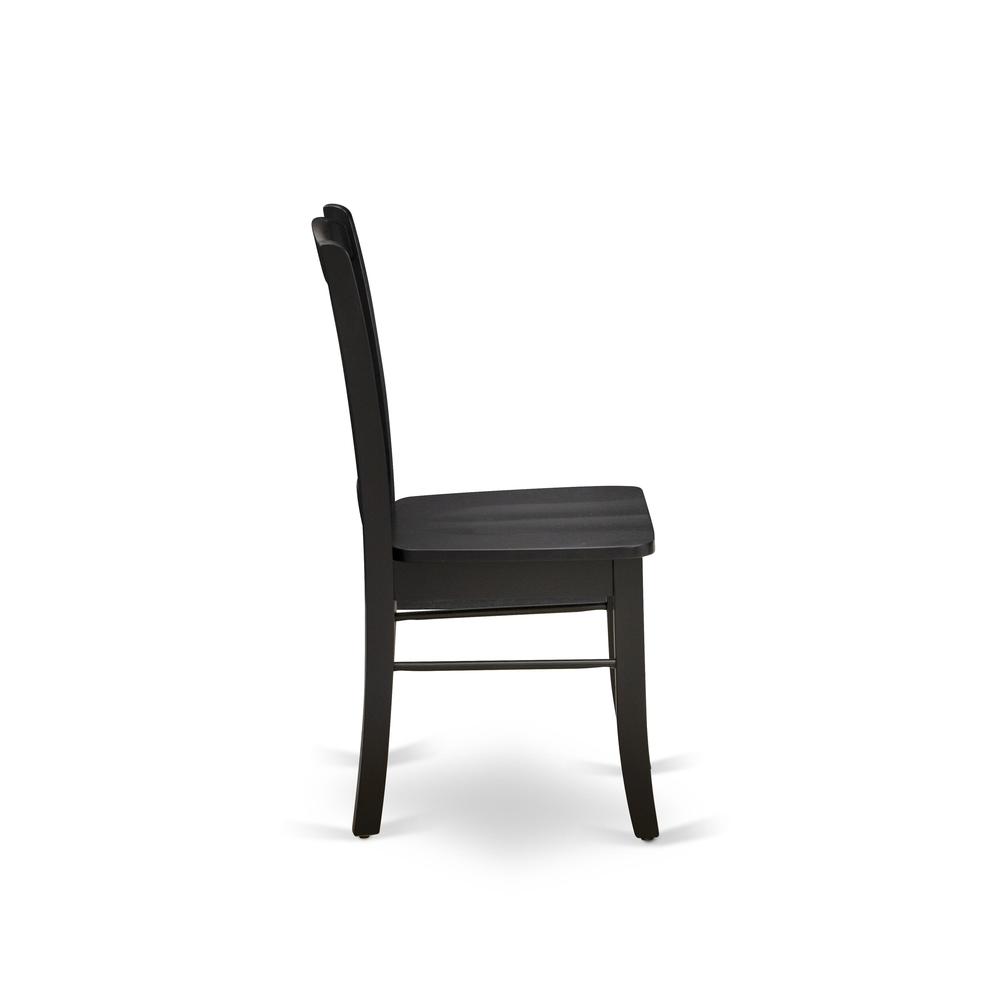 Alt View 1. East West Furniture - SHDL3-BLK-W - 3-Pc Modern Dinette Room Set - 2 Wooden Dining Chairs and 1 Dining Table - Black Finish - Black.