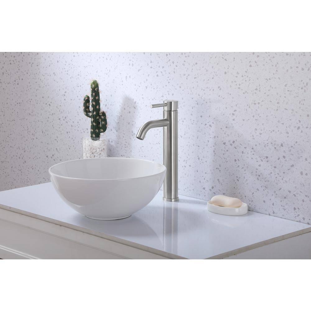 Alt View 9. Elegant Kitchen and Bath - Victor Single Hole Single Handle Bathroom Faucet in Brushed Nickel - Brushed Nickel.