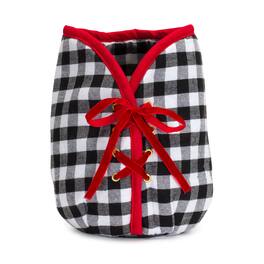 BreeBe - Plaid Christmas Tree Pot Cover 9"H - Black, White