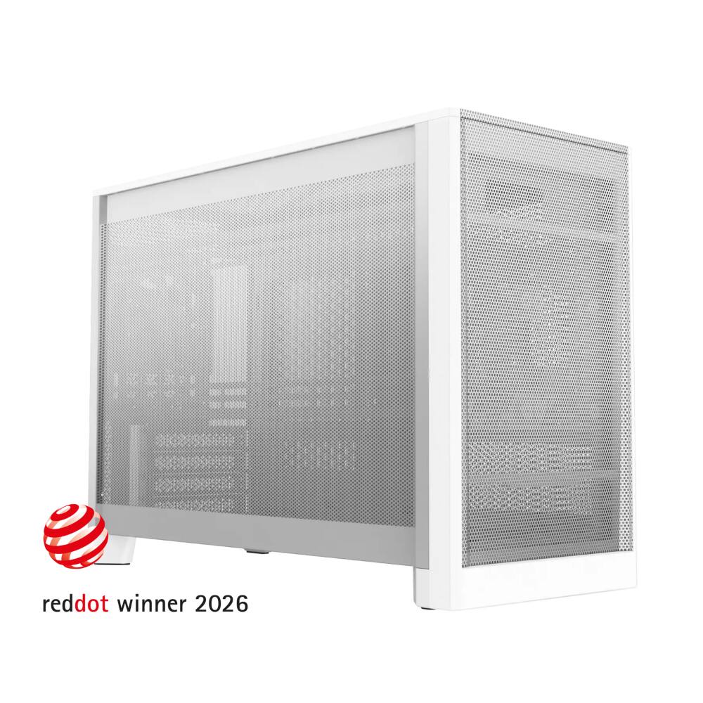 Montech - TEN 22.7L Micro ATX PC Case, High Airflow Modular Mesh Chassis for Air, Liquid, or SFF Builds, 360mm Radiator Support - White