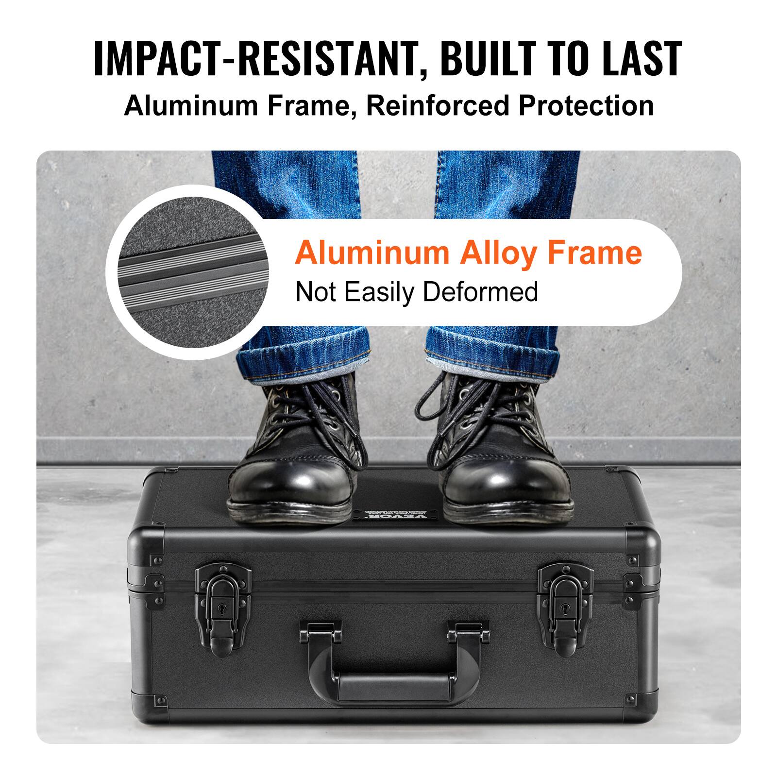 IMPACT-RESISTANT, BUILT TO LAST  
Aluminum Frame, Reinforced Protection  

Aluminum Alloy Frame  
Not Easily Deformed