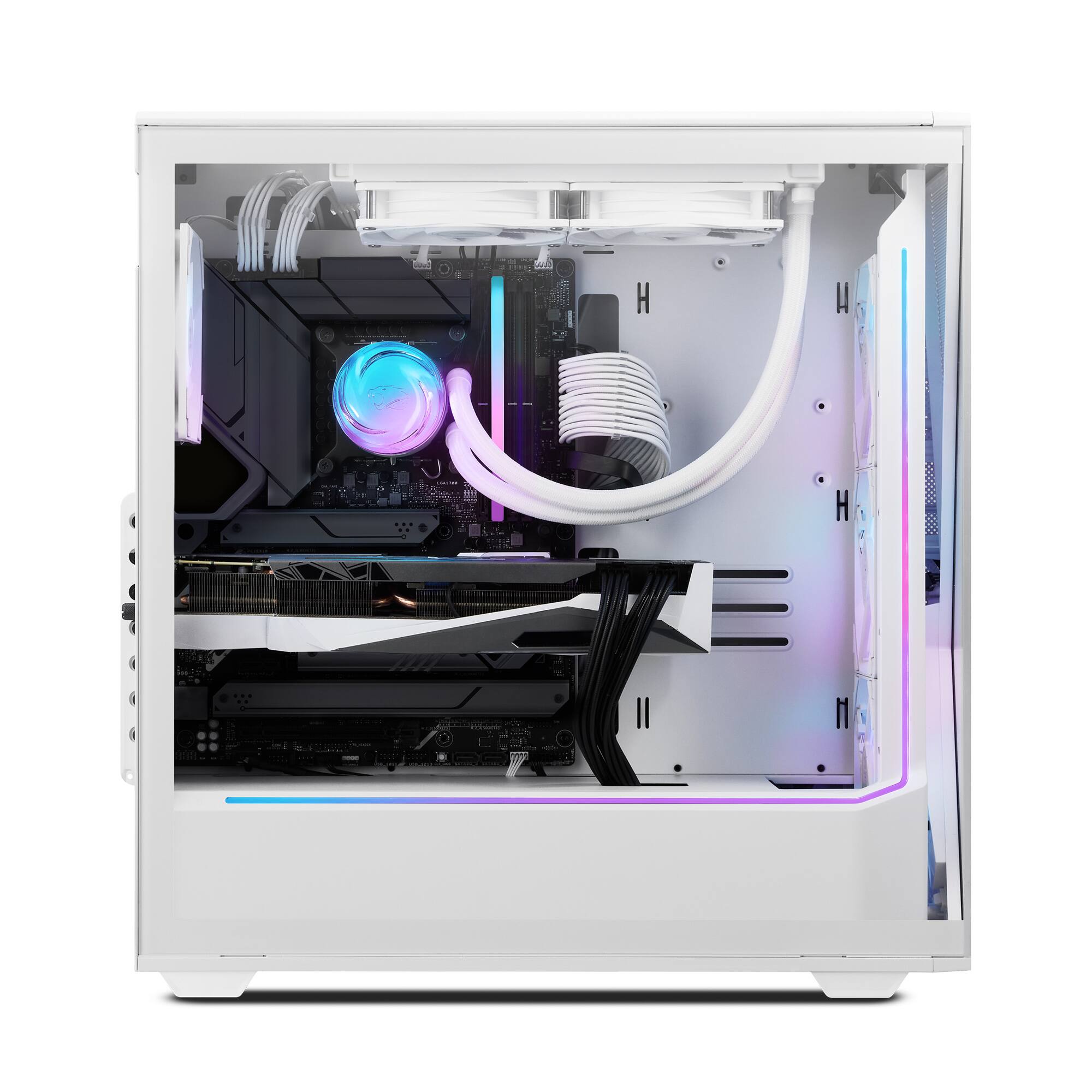 Angle. iBUYPOWER - Slate Gaming Desktop PC - AMD Ryzen 5 8400F, NVIDIA GeForce RTX 5060 8GB, 16GB DDR5 RGB RAM, 1TB NVMe SSD_SWA5N5601 - White.