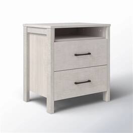 Hivvago - Modern Farmhouse Bedroom 2-Drawer Bedside Table Nightstand in Grey Wood Finish - Gray