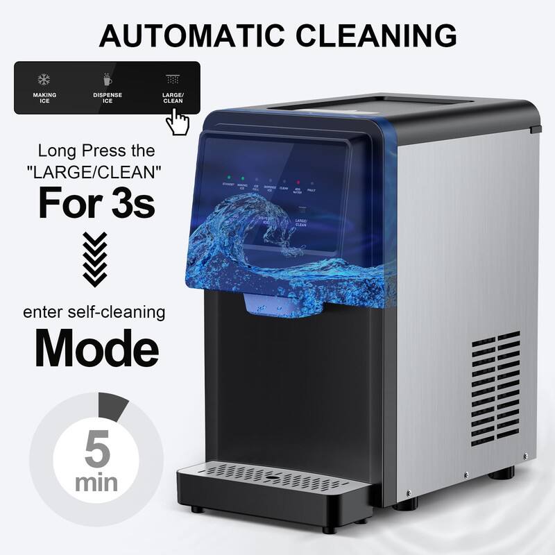 AUTOMATIC CLEANING

Long Press the "LARGE/CLEAN" For 3s

enter self-cleaning Mode

5 min