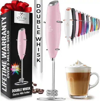 ZULAY KITCHEN
LIFETIME WARRANTY SOLD
OVER 5 MILLION
MANY COLORS
DOUBLE WHISK
Electric Milk Frother
ZULAY KITCHEN
DOUBLE WHISK