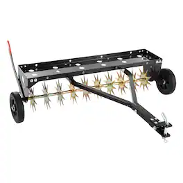VEVOR - Tow Behind Plug Aerator, 40 in Lawn Spike Aerator with Universal Hitch, 150lbs Weight Capacity, Heavy Duty - Black