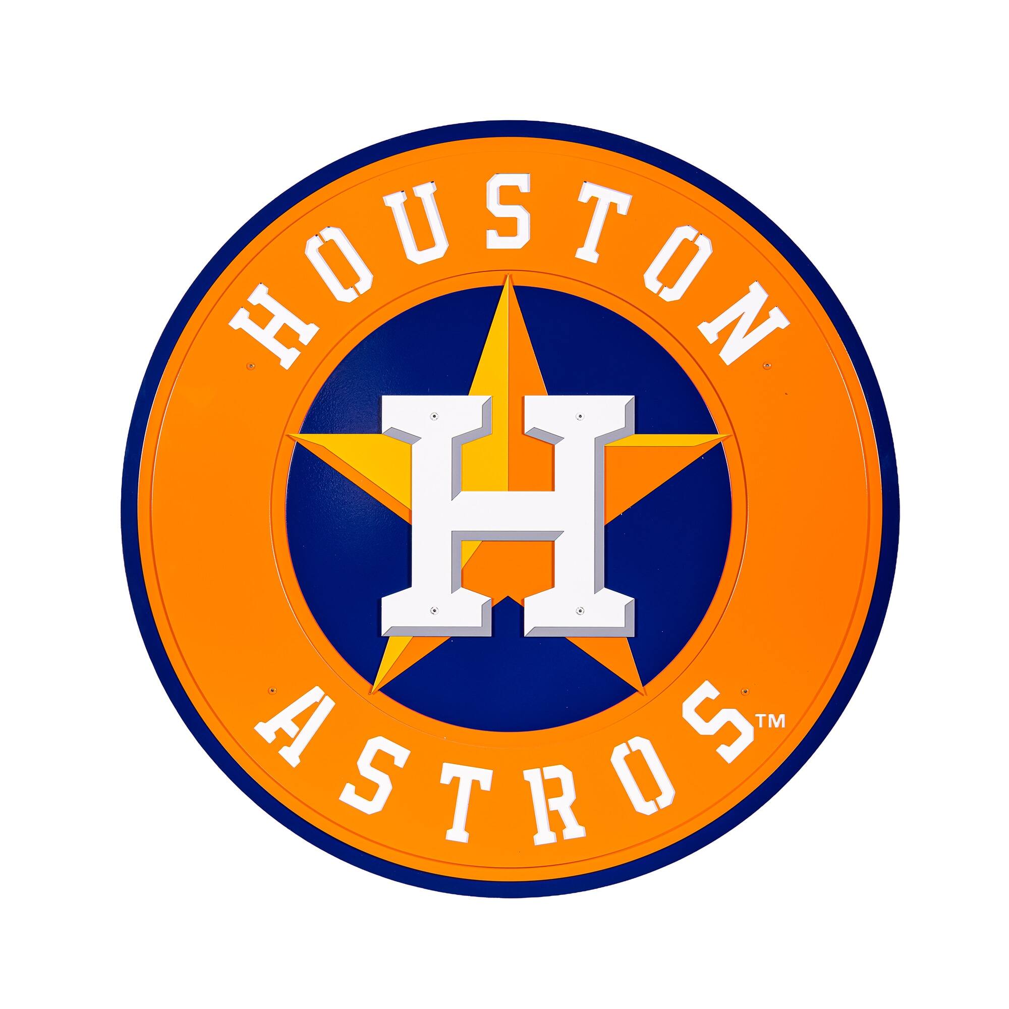 Houston Astros 23" Layered Metal Wall Art Sign