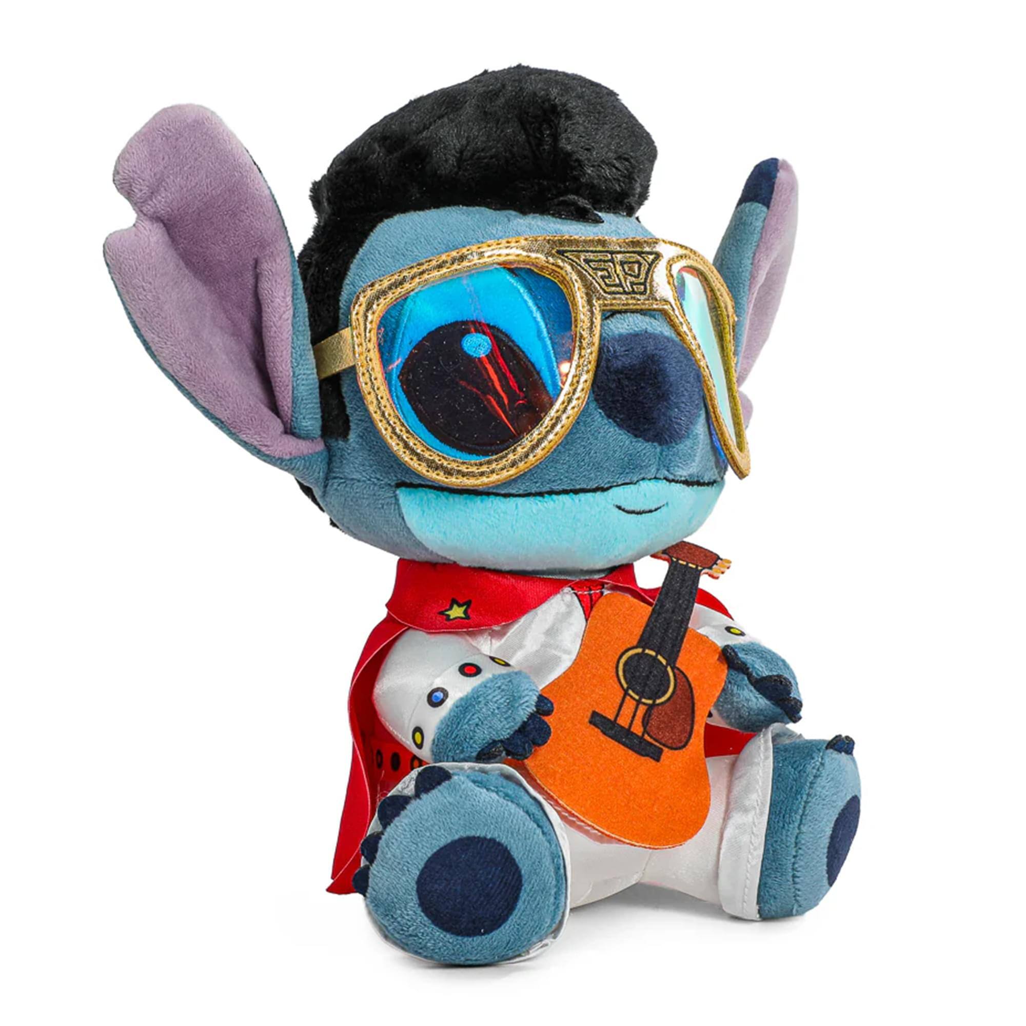 Alt View 10. Kidrobot - Disney Lilo & Stitch 9 Inch Elvis Stitch Plush | White Jumpsuit - Blue.