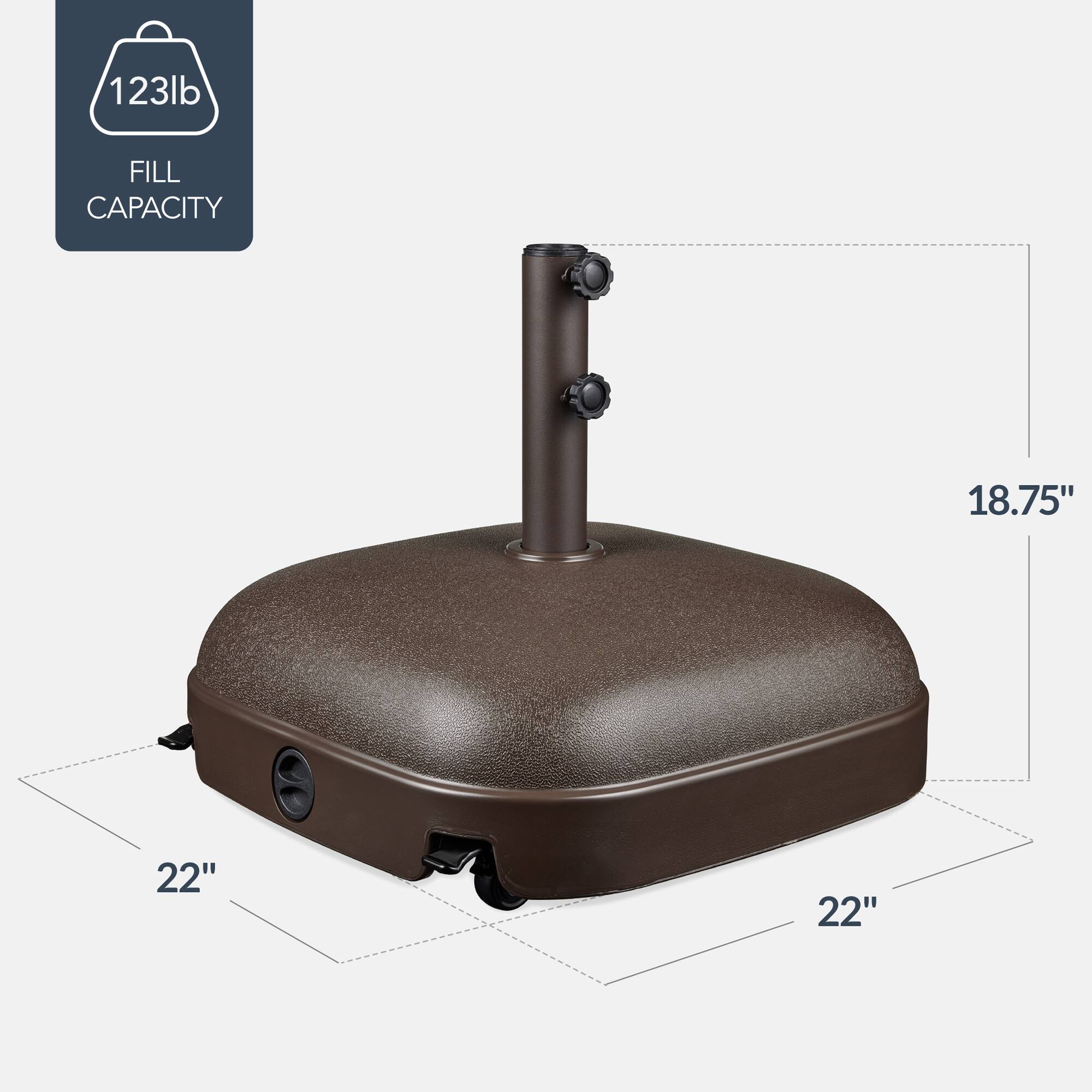123lb FILL CAPACITY  
18.75"  
22"  
22"
