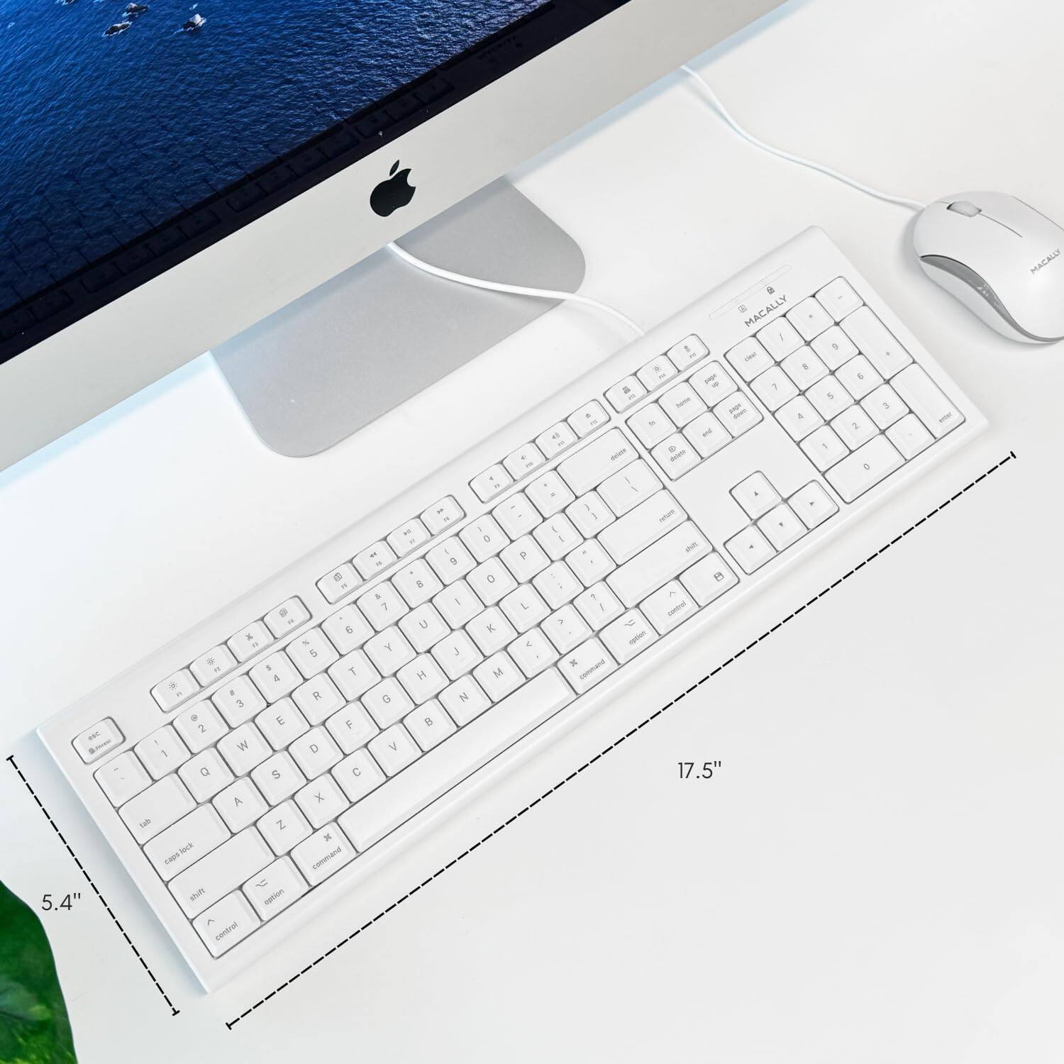 The text in the image is:

- a MACALLY
- 5.4" a
- 17.5" a

The corrected text is:

- MACALLY
- 5.4"
- 17.5"