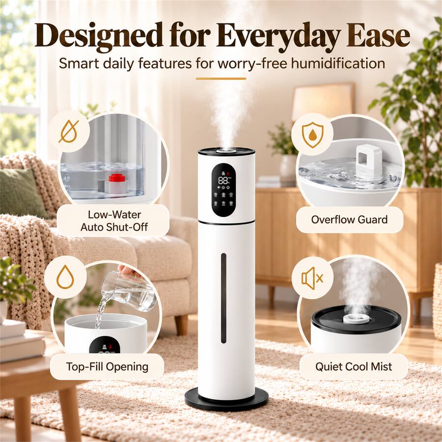 Humdifier Icon.png AMUMU 8L Ultrasonic Humidifier for Large Room 500 sq ft. 23H Quiet ...